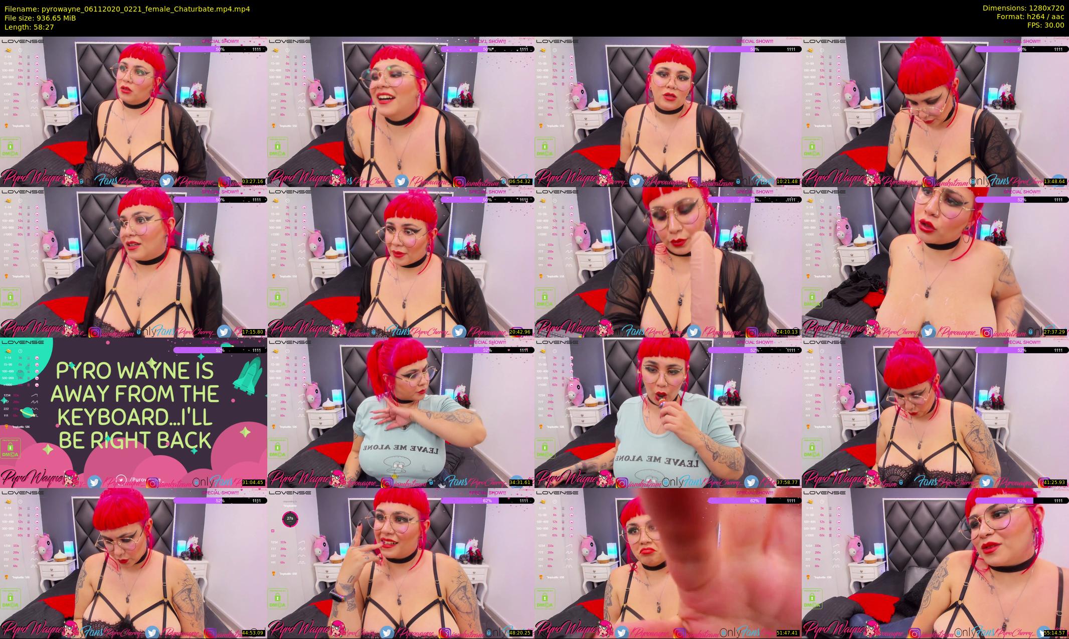 pyrowayne — 59 minute Chaturbate female cam show recording, 720p, Nov 6, 2020