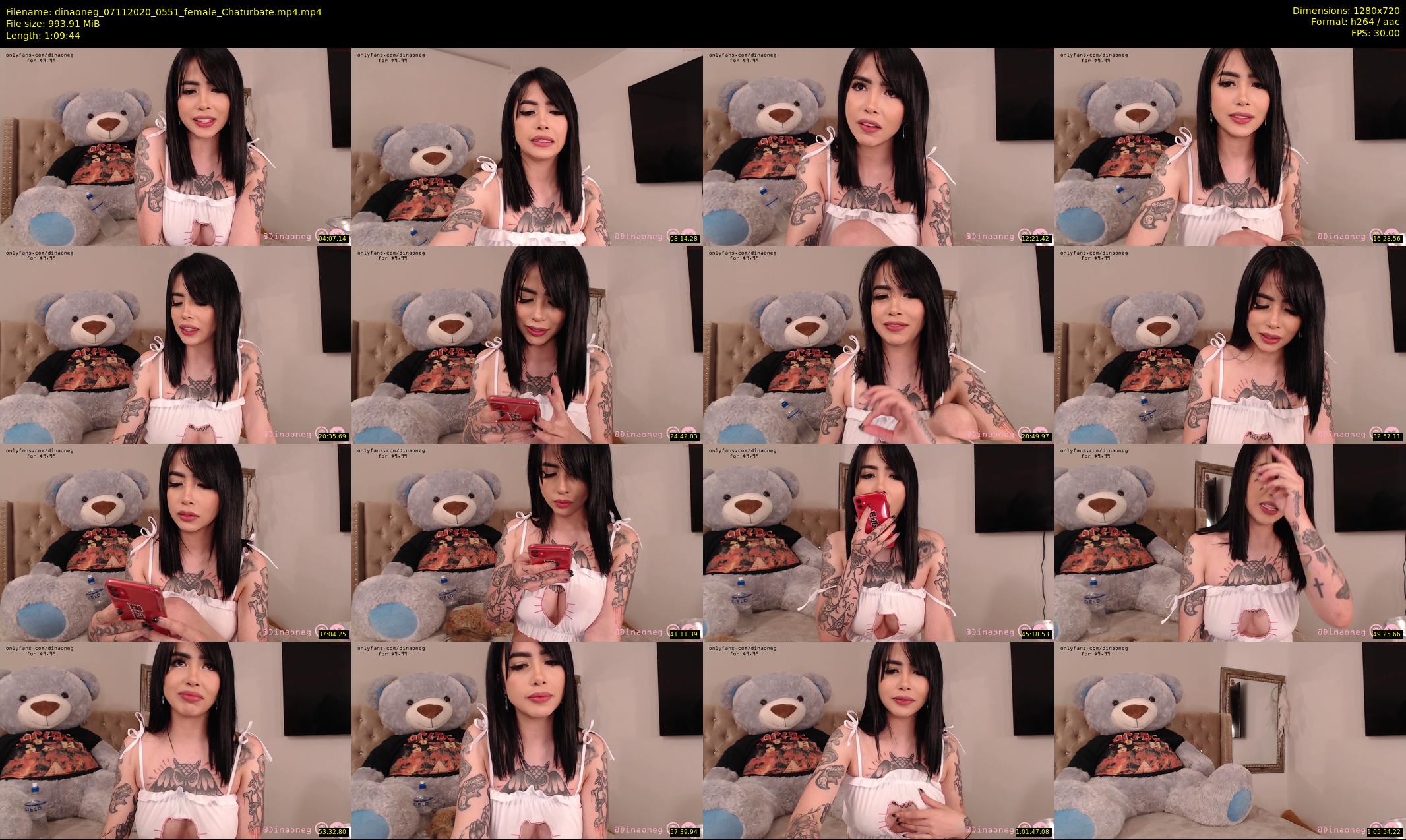 dinaoneg — 70 minute Chaturbate female cam show recording, 720p, Nov 7, 2020