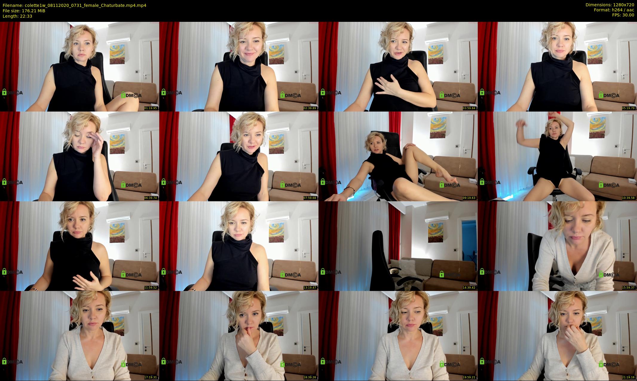 colette1w — 23 minute Chaturbate female cam show recording, 720p, Nov 8, 2020