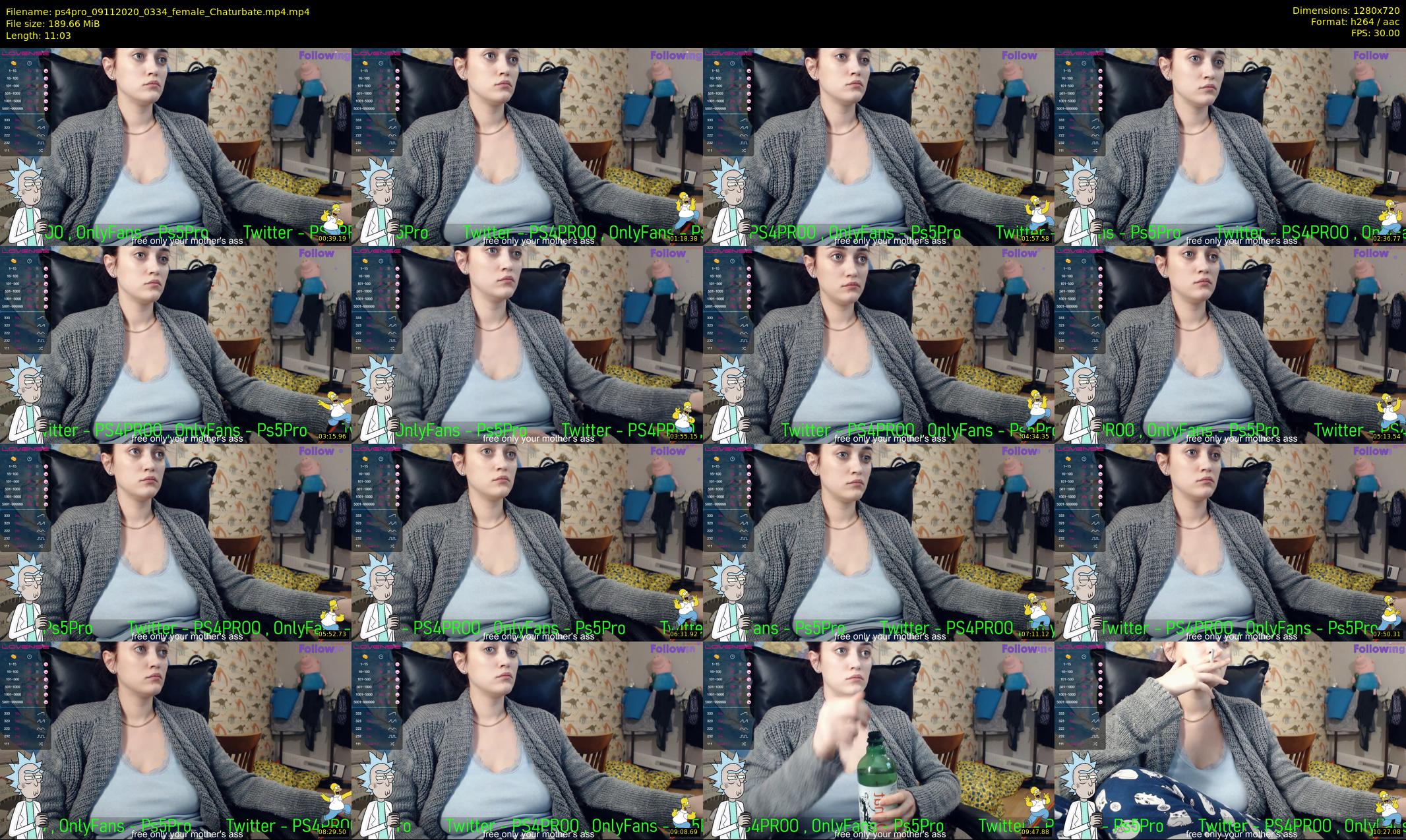 ps4pro — 12 minute Chaturbate female cam show recording, 720p, Nov 9, 2020