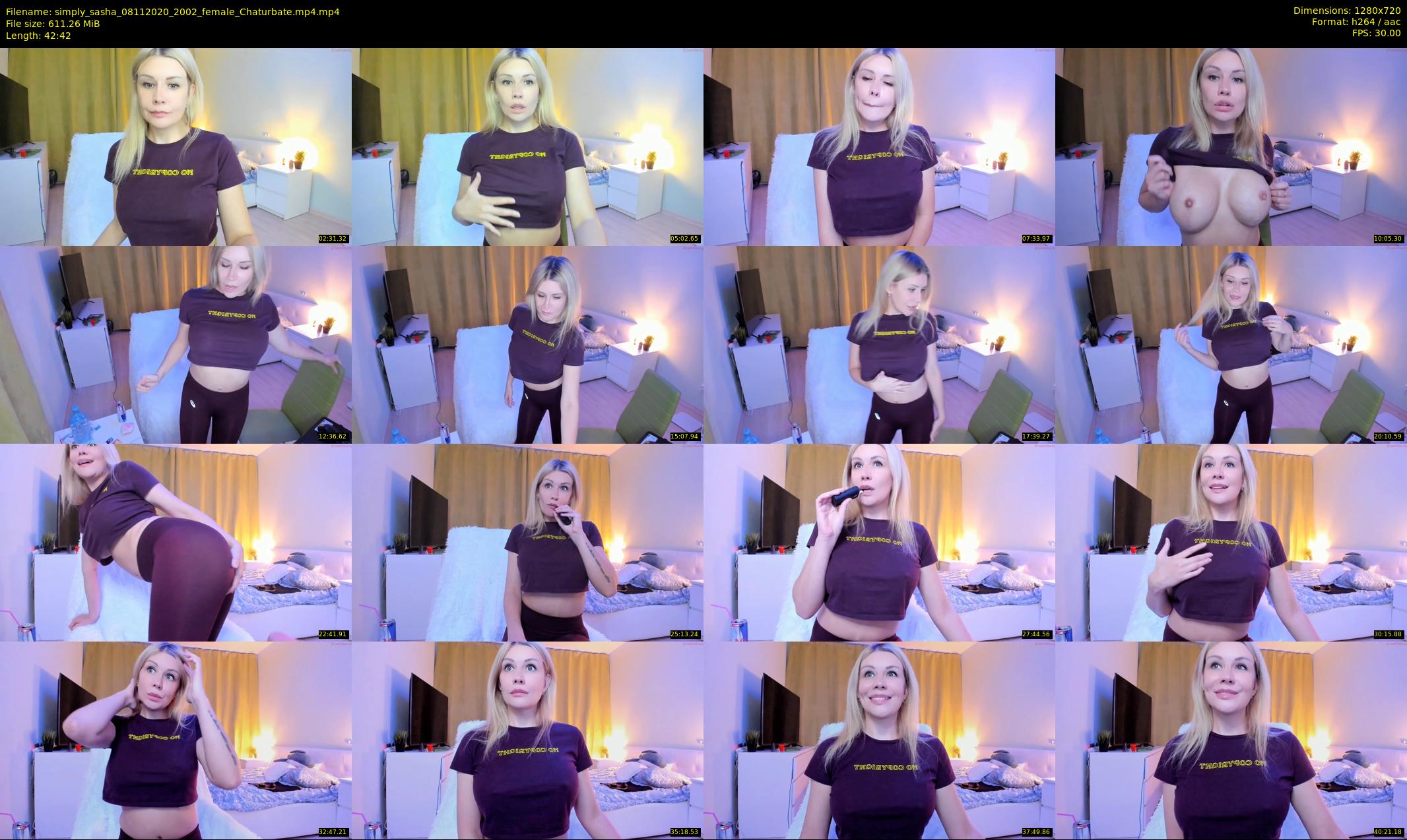 simply_sasha — 43 minute Chaturbate female cam show recording, 720p, Nov 8, 2020