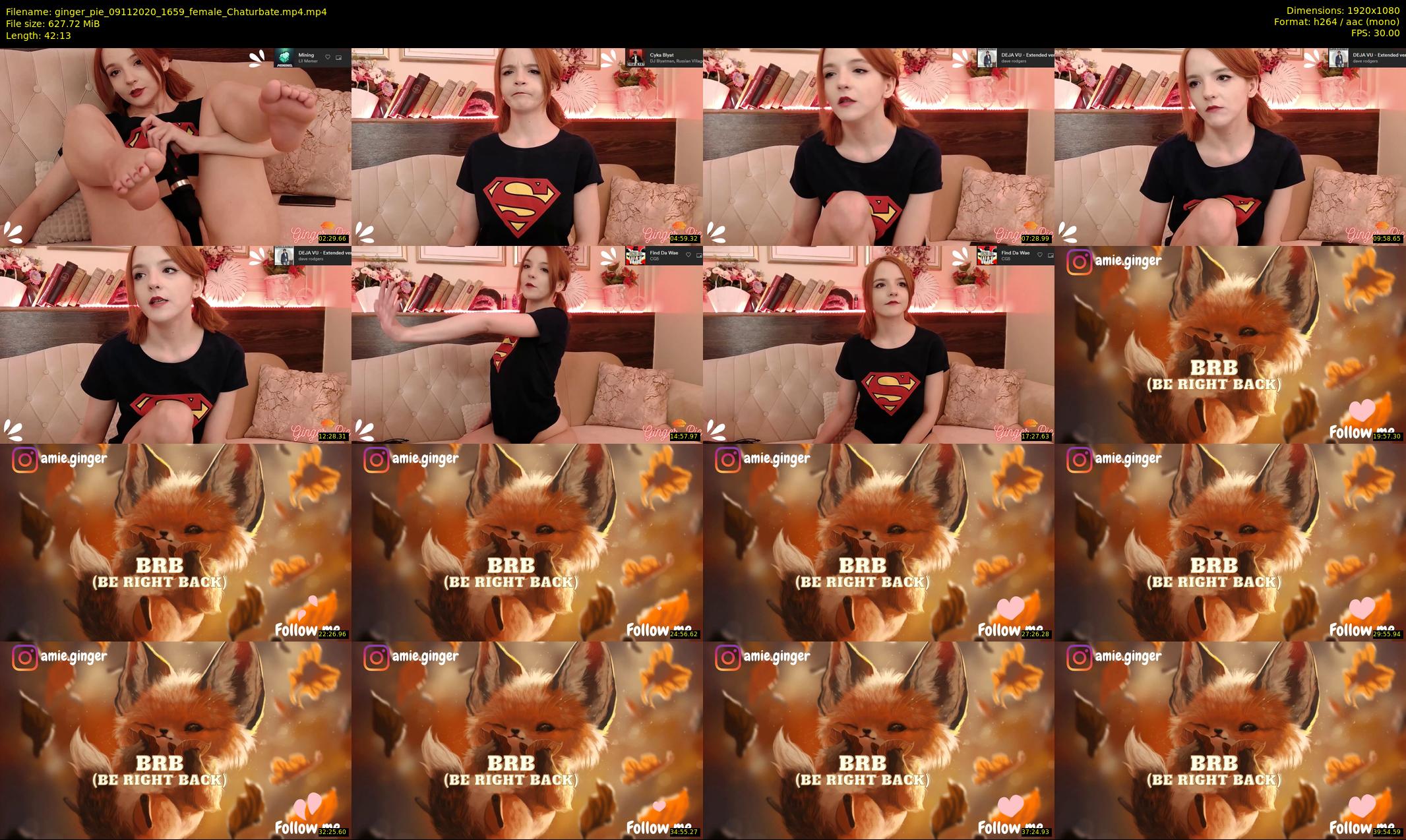 ginger_pie — 43 minute Chaturbate female cam show recording, 1080p, Nov 9, 2020
