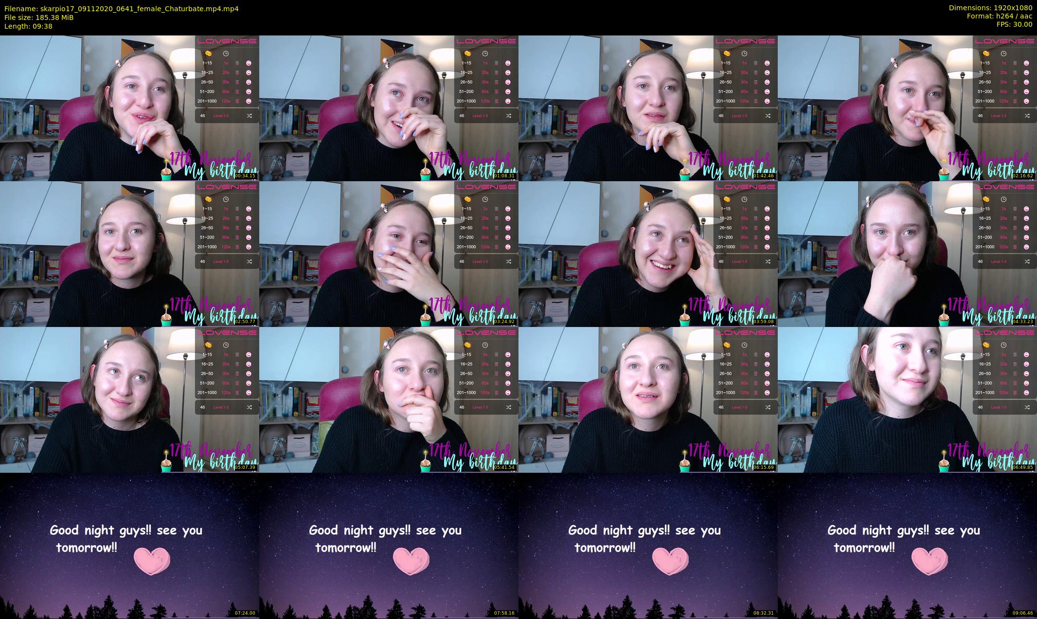 skarpio17 — 10 minute Chaturbate female cam show recording, 1080p, Nov 9, 2020
