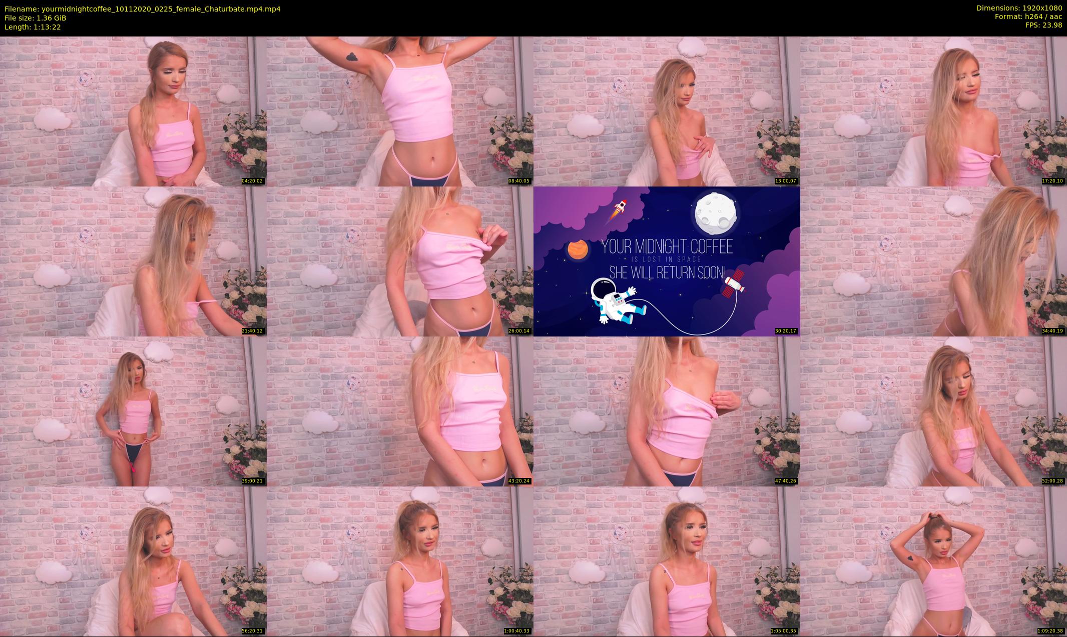 yourmidnightcoffee — 74 minute Chaturbate female cam show recording, 1080p, Nov 10, 2020