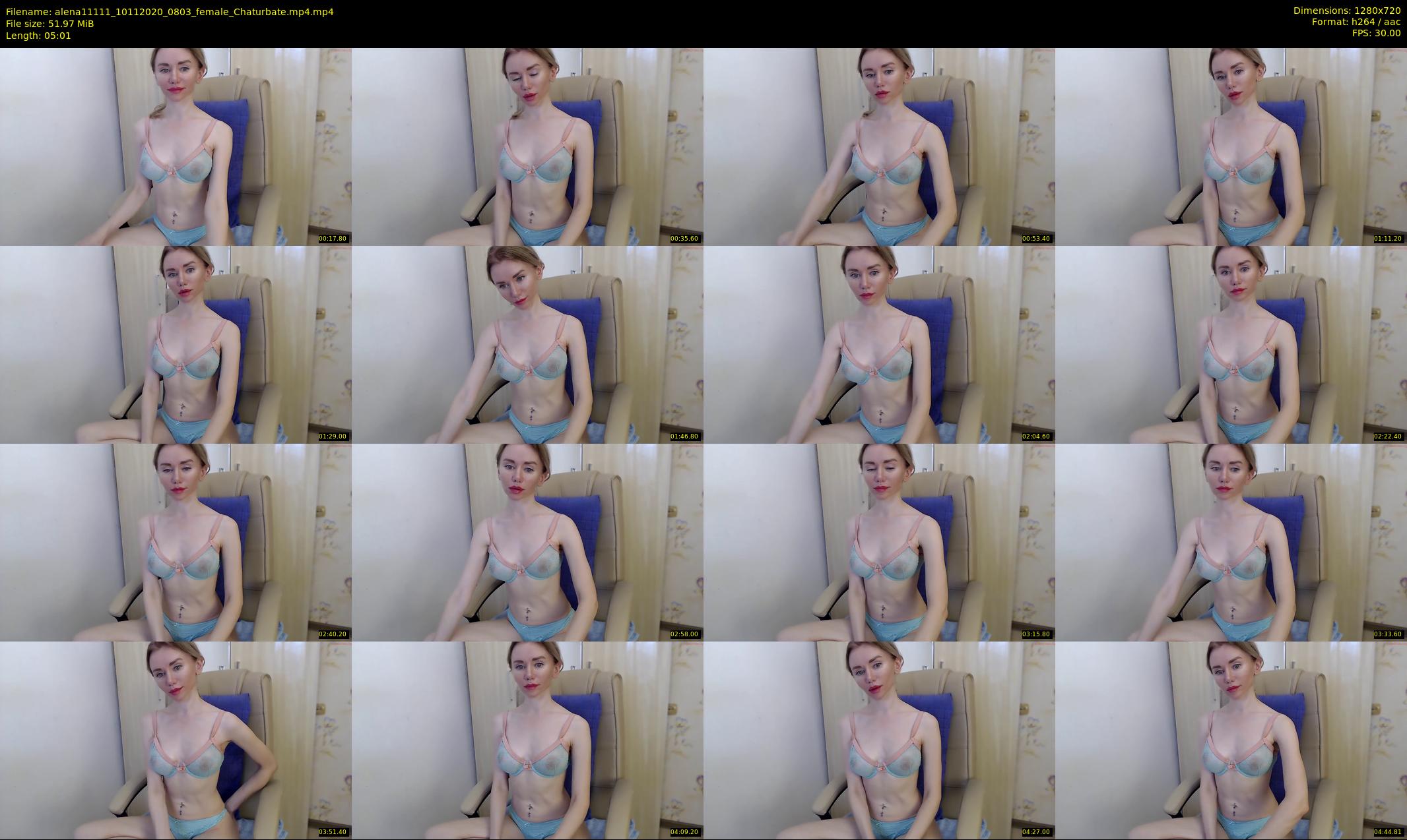 alena11111 — 6 minute Chaturbate female cam show recording, 720p, Nov 10, 2020