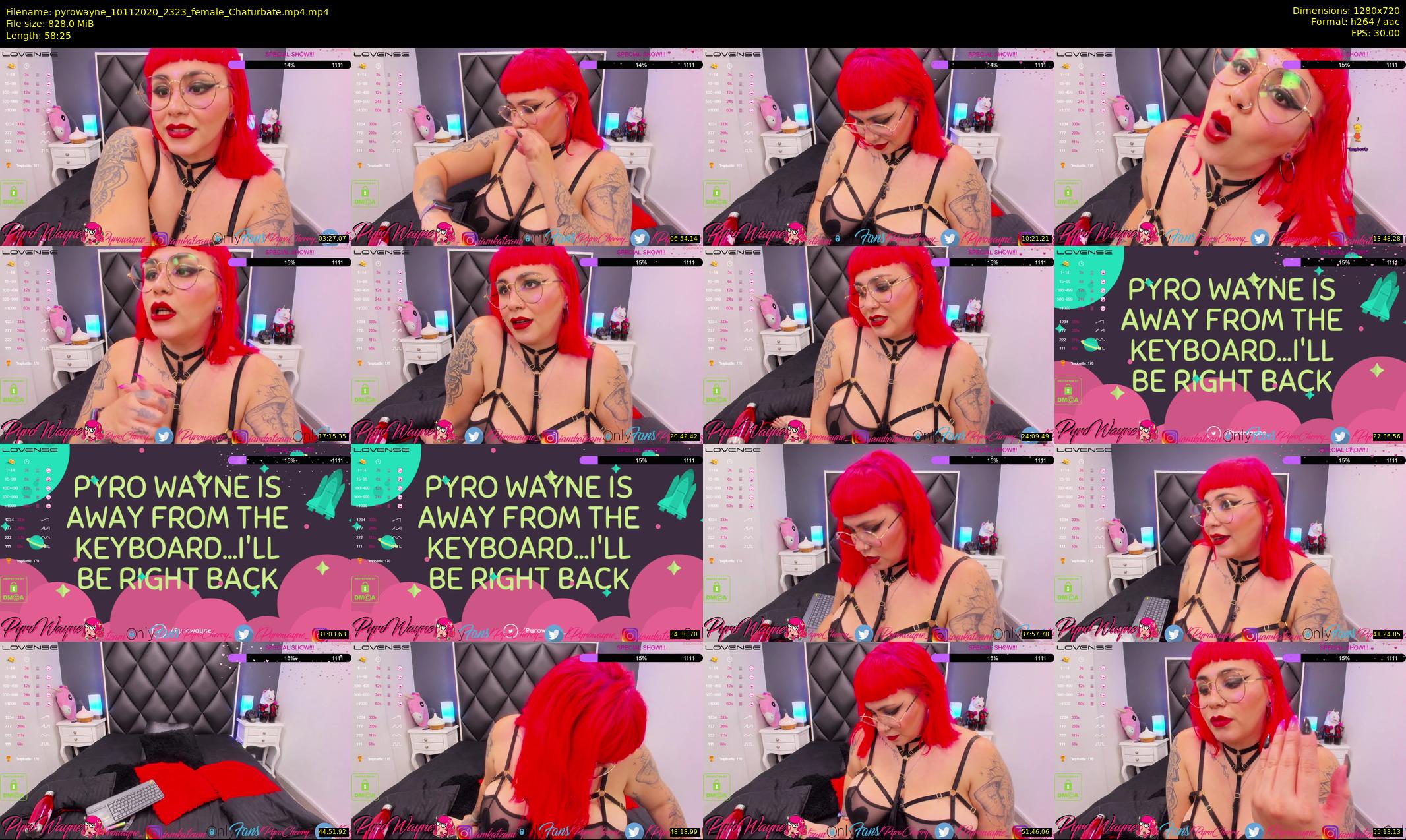 pyrowayne — 59 minute Chaturbate female cam show recording, 720p, Nov 10, 2020
