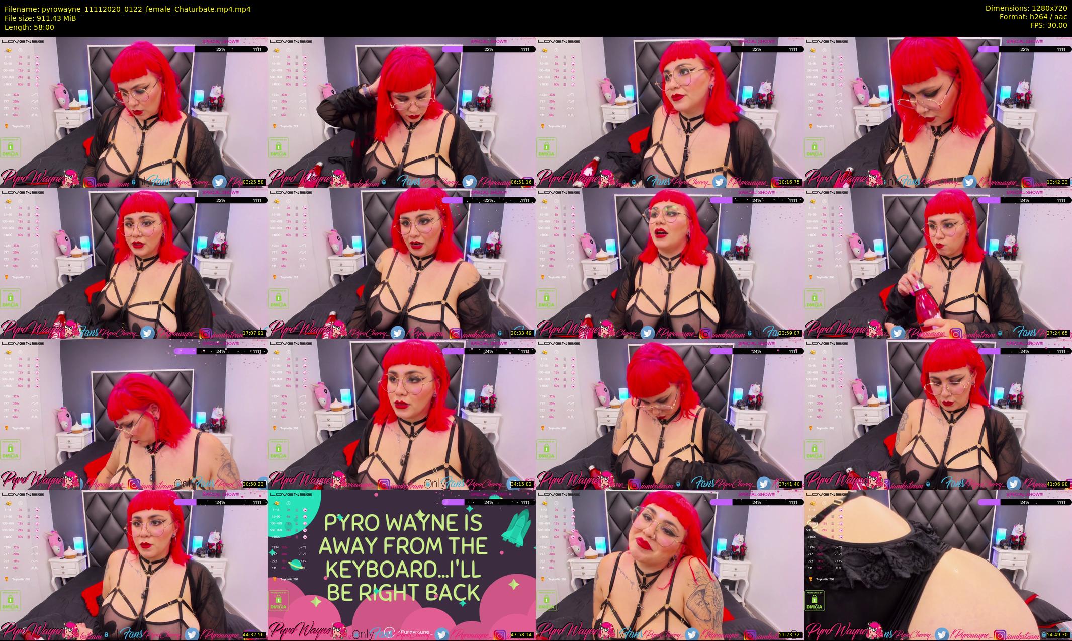 pyrowayne — 58 minute Chaturbate female cam show recording, 720p, Nov 11, 2020