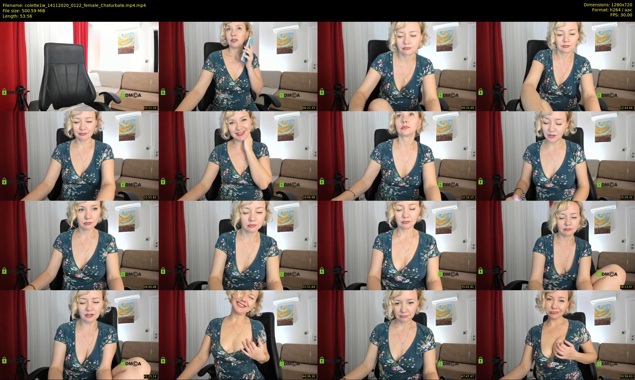 colette1w — 54 minute Chaturbate female cam show recording, 720p, Nov 14, 2020