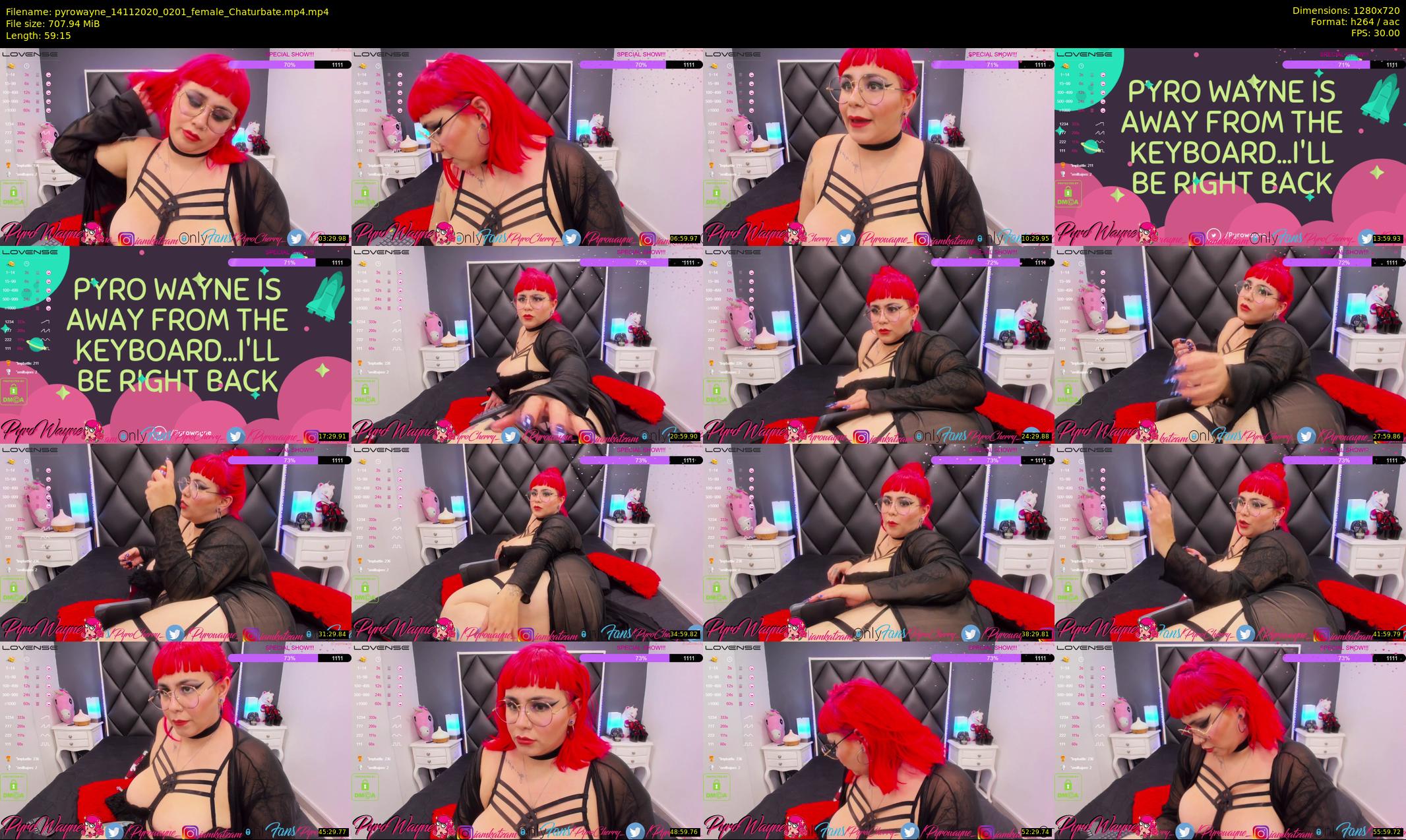 pyrowayne — 60 minute Chaturbate female cam show recording, 720p, Nov 14, 2020