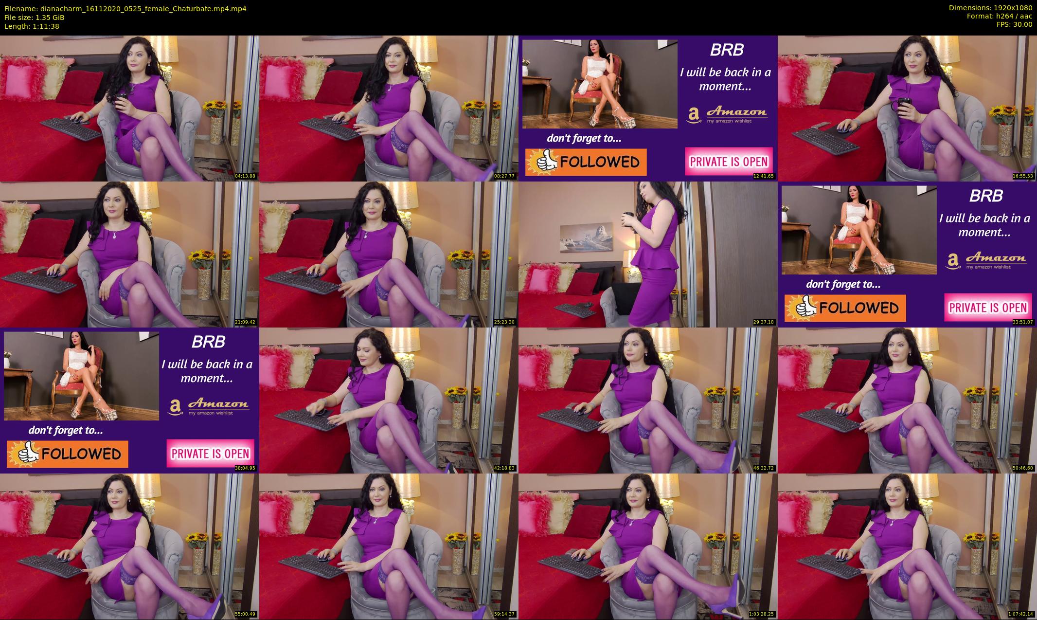 dianacharm — 72 minute Chaturbate female cam show recording, 1080p, Nov 16, 2020