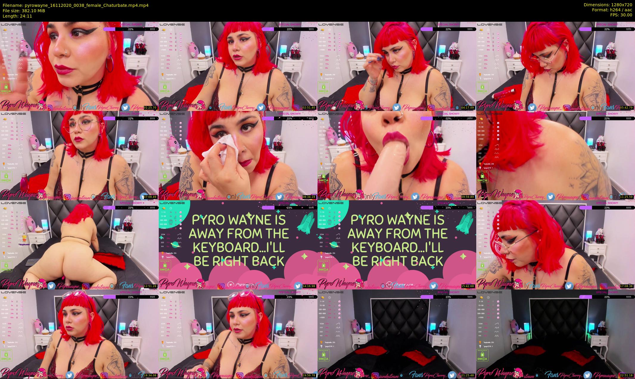 pyrowayne — 25 minute Chaturbate female cam show recording, 720p, Nov 16, 2020