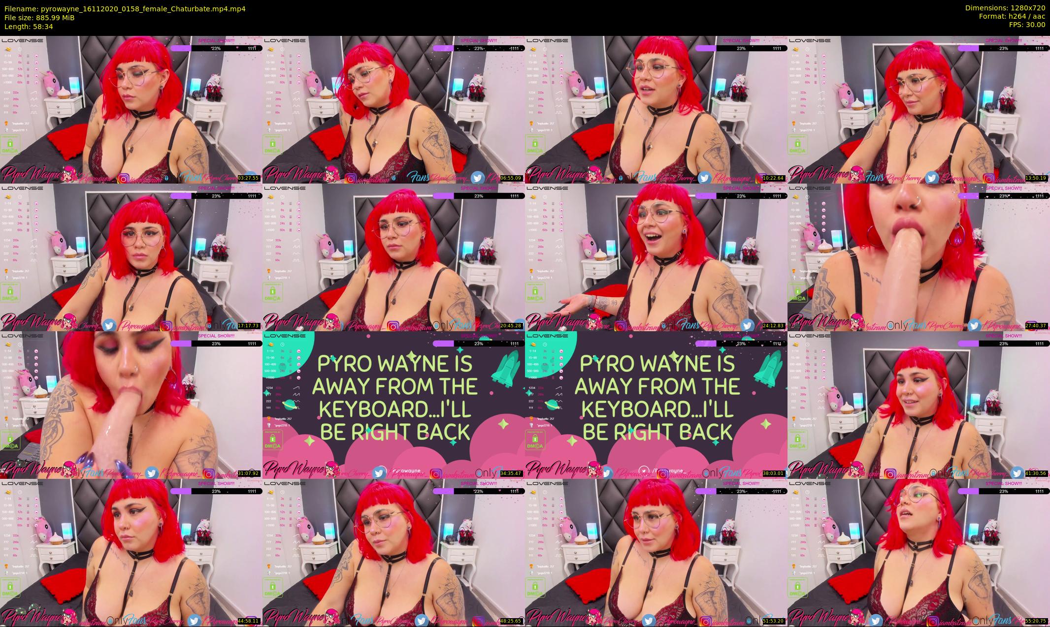 pyrowayne — 59 minute Chaturbate female cam show recording, 720p, Nov 16, 2020