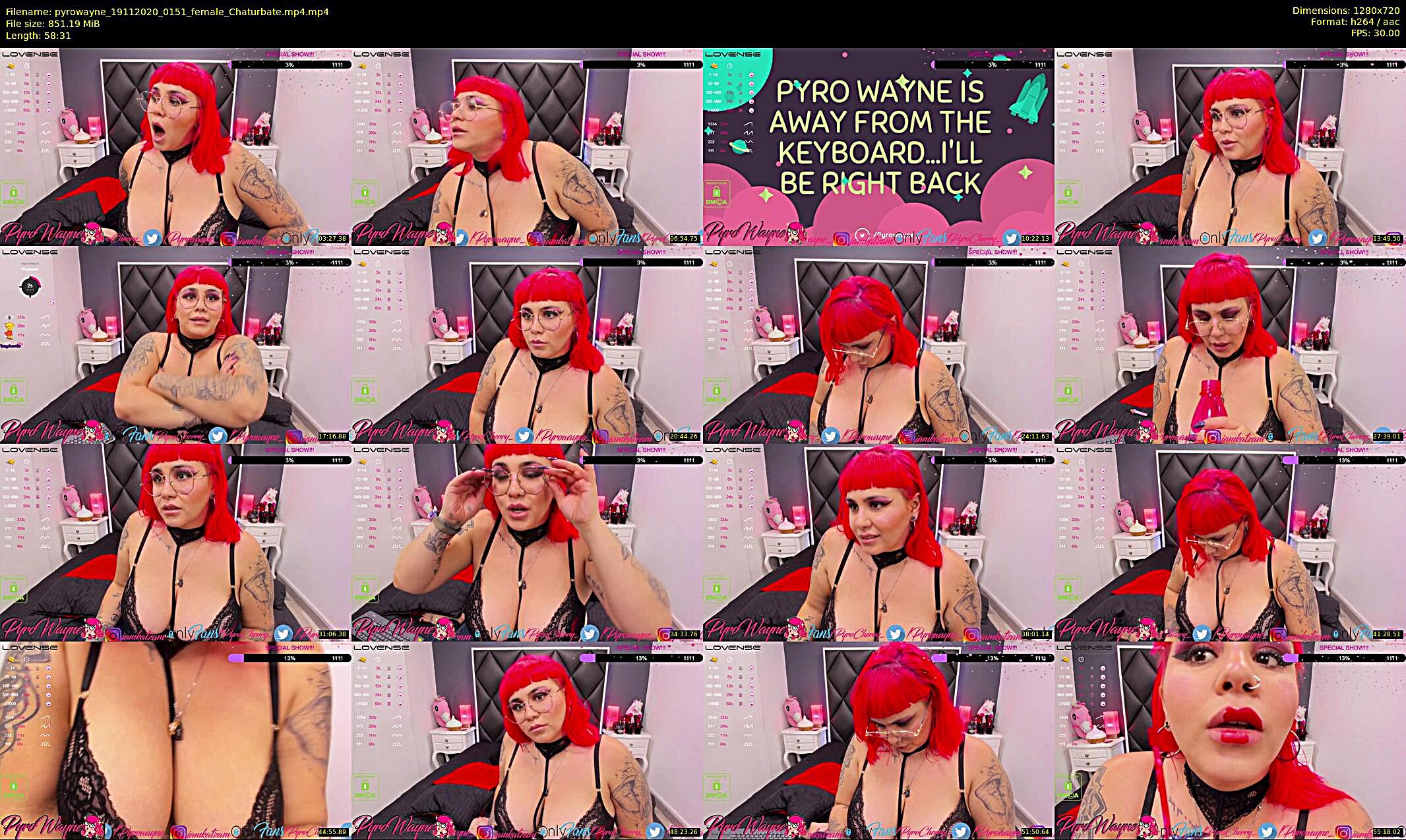 pyrowayne — 59 minute Chaturbate female cam show recording, 720p, Nov 19, 2020