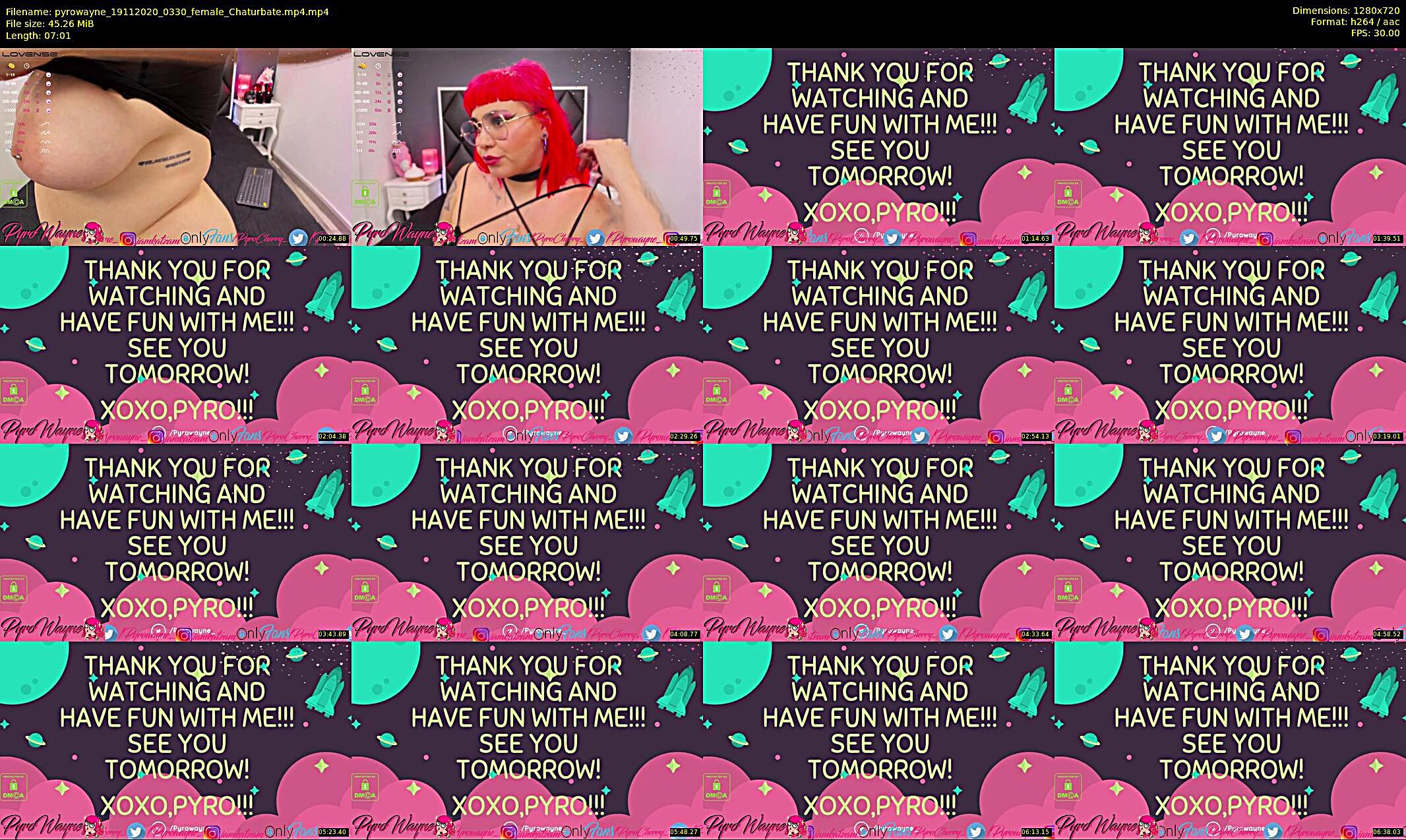 pyrowayne — 8 minute Chaturbate female cam show recording, 720p, Nov 19, 2020