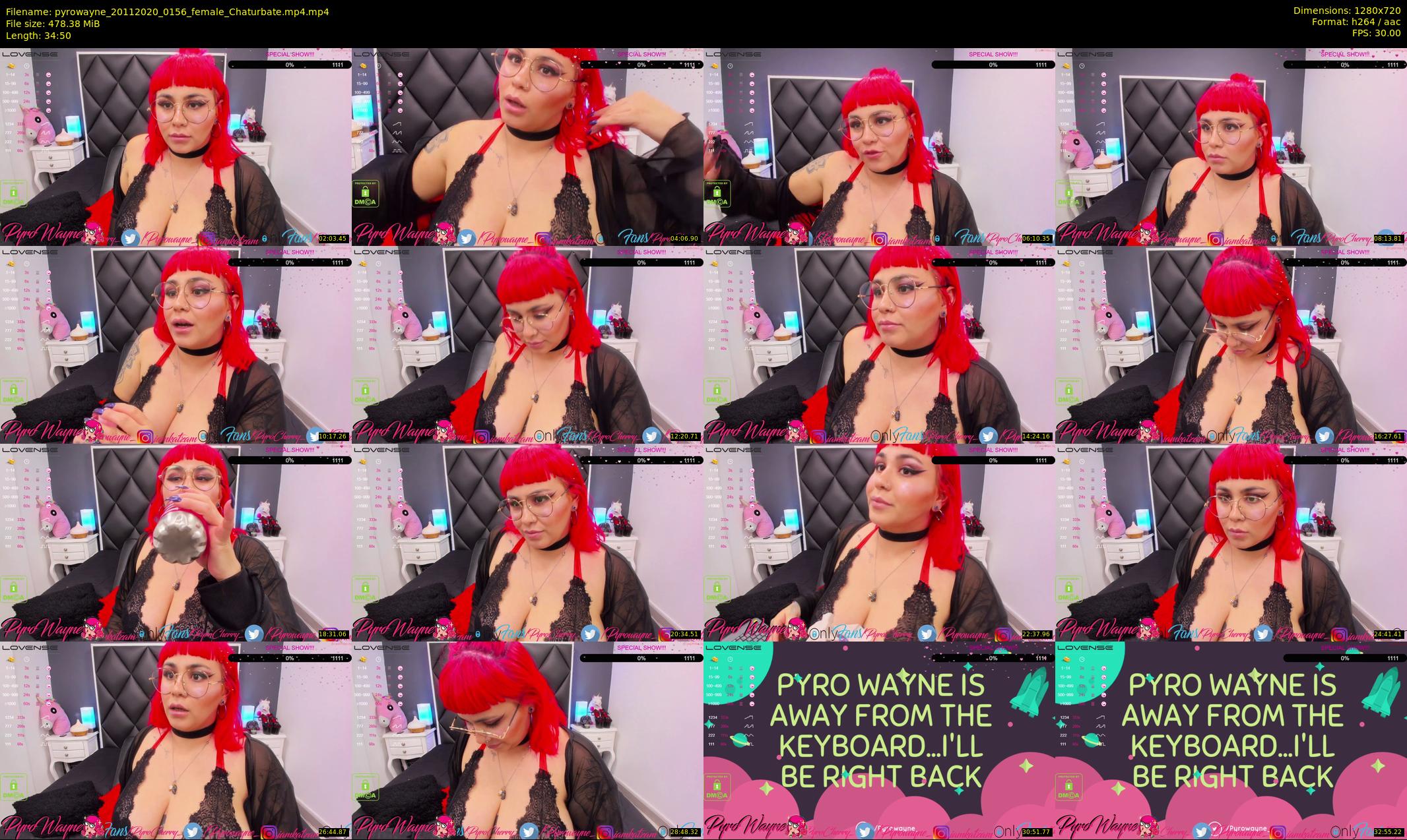 pyrowayne — 35 minute Chaturbate female cam show recording, 720p, Nov 20, 2020