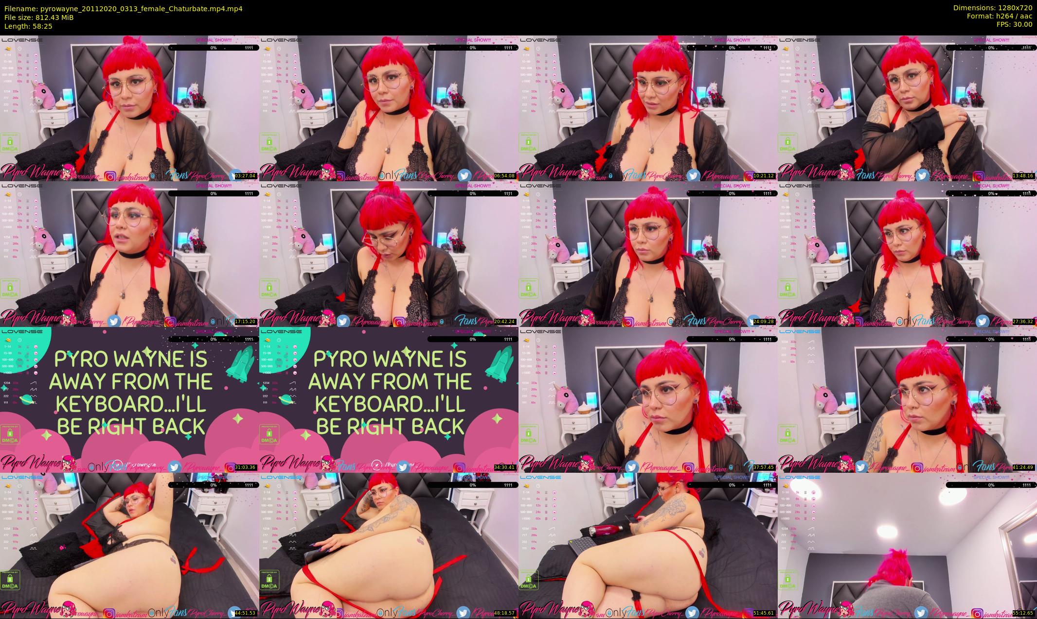 pyrowayne — 59 minute Chaturbate female cam show recording, 720p, Nov 20, 2020