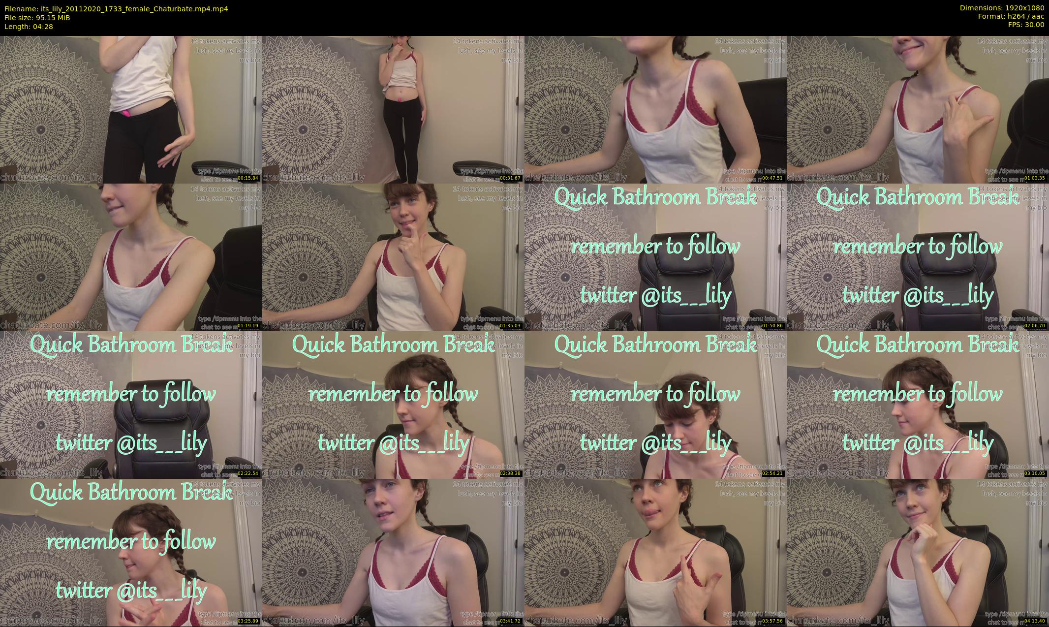 its_lily — 5 minute Chaturbate female cam show recording, 1080p, Nov 20, 2020