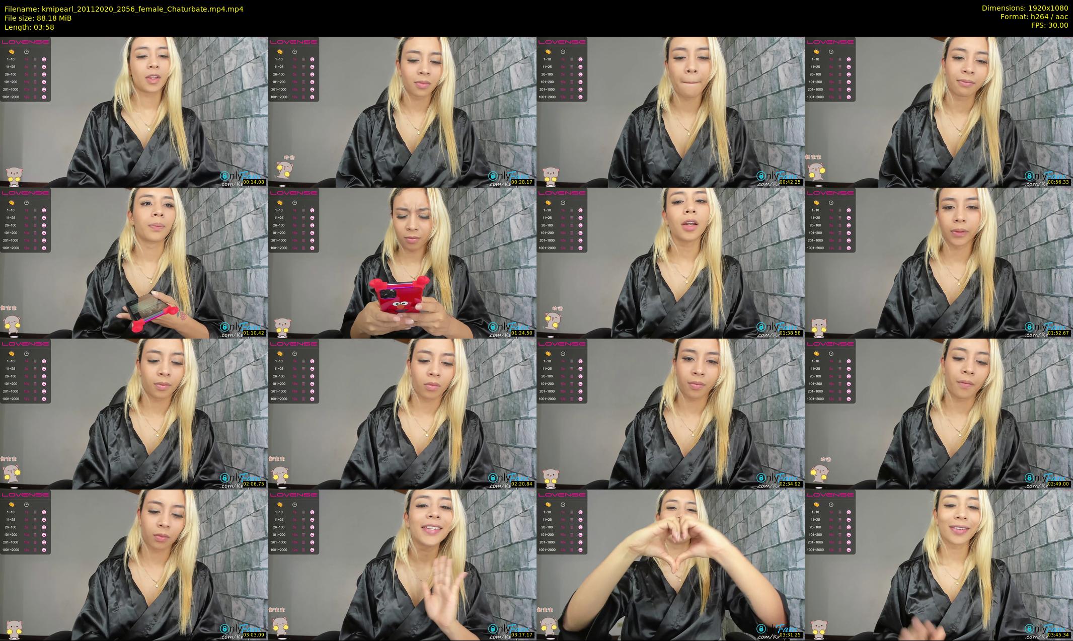 kmipearl — 4 minute Chaturbate female cam show recording, 1080p, Nov 20, 2020