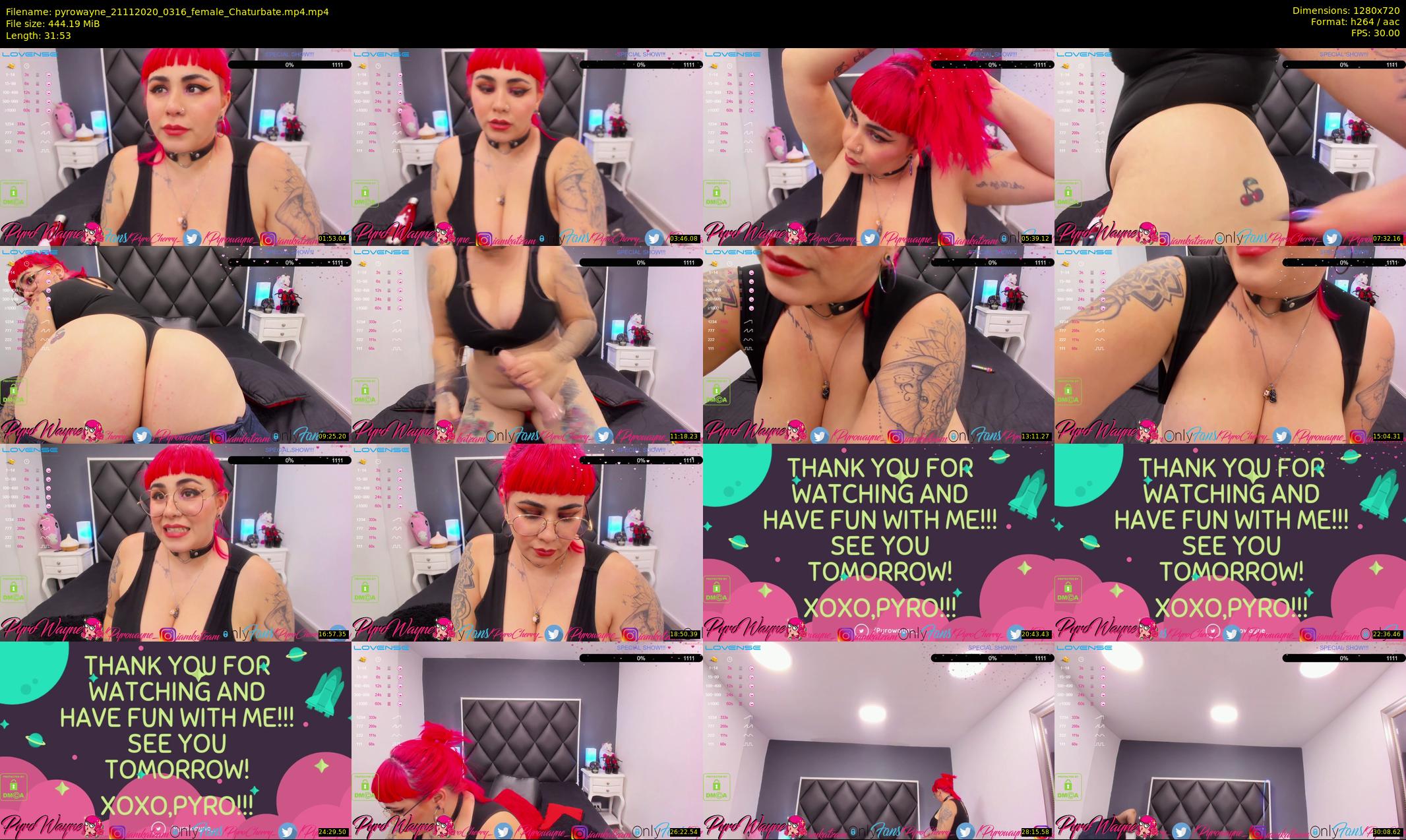 pyrowayne — 32 minute Chaturbate female cam show recording, 720p, Nov 21, 2020