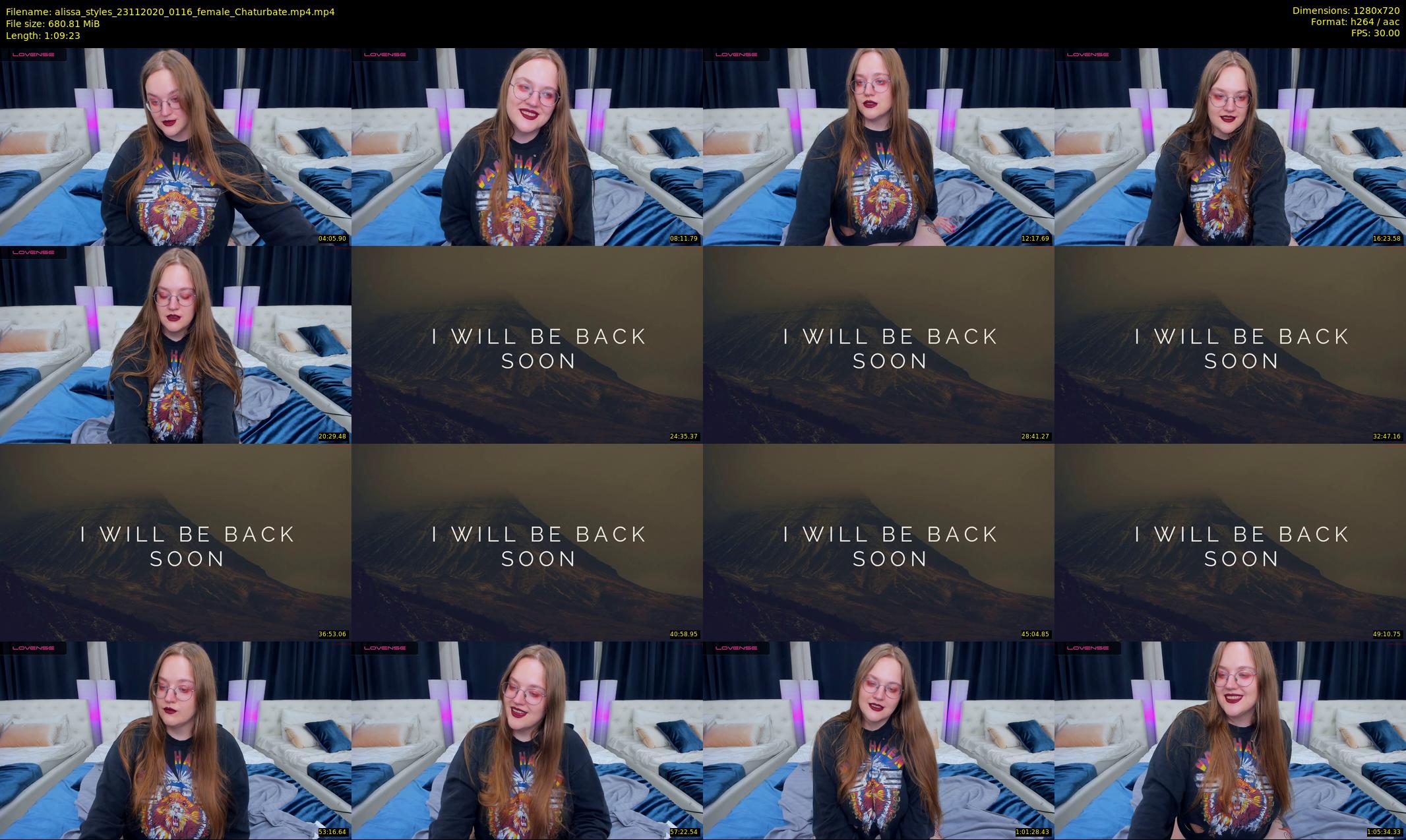 alissa_styles — 70 minute Chaturbate female cam show recording, 720p, Nov 23, 2020