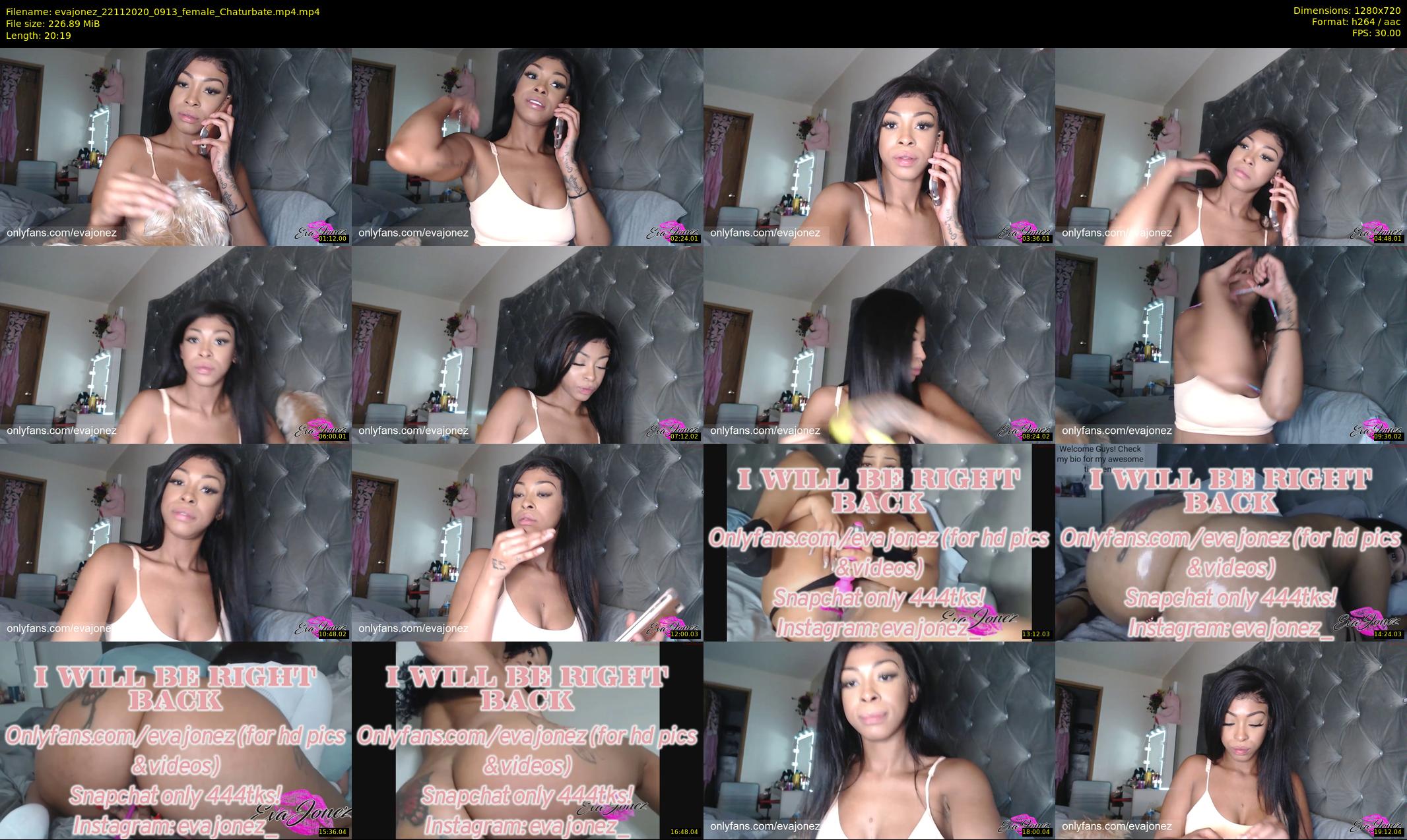 evajonez — 21 minute Chaturbate female cam show recording, 720p, Nov 22, 2020