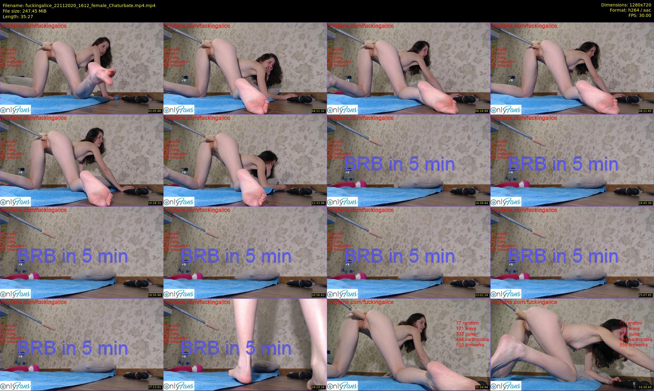 fuckingalice — 36 minute Chaturbate female cam show recording, 720p, Nov 22, 2020