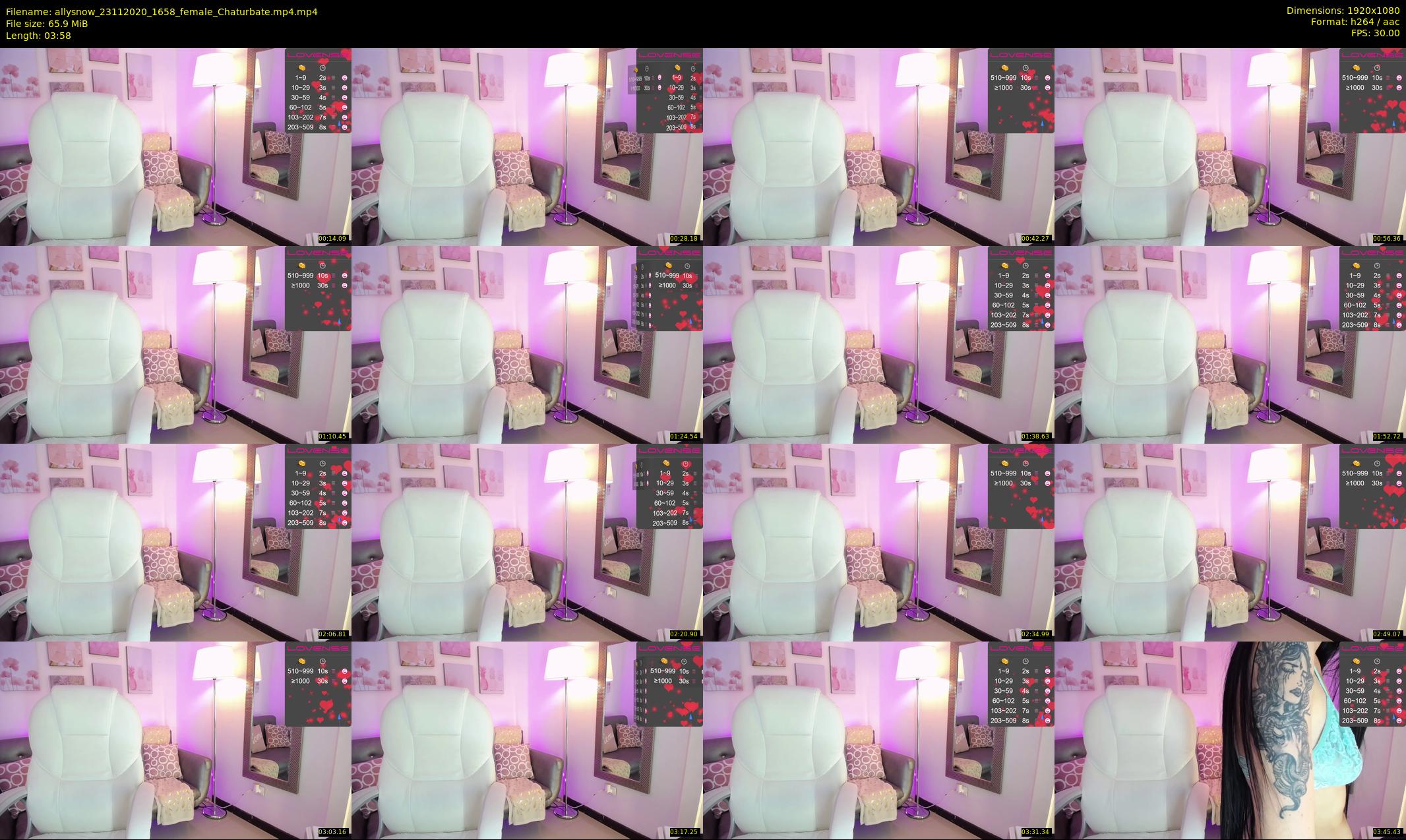 allysnow — 4 minute Chaturbate female cam show recording, 1080p, Nov 23, 2020