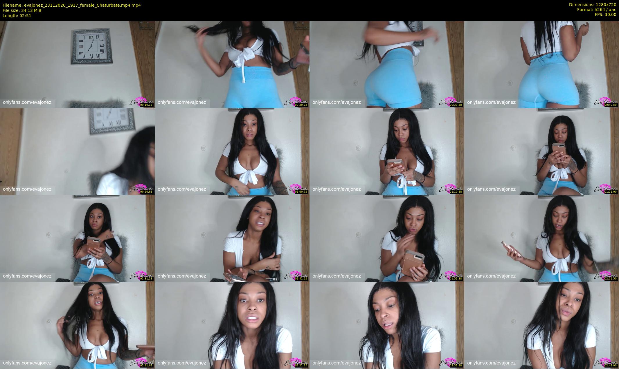 evajonez — 3 minute Chaturbate female cam show recording, 720p, Nov 23, 2020