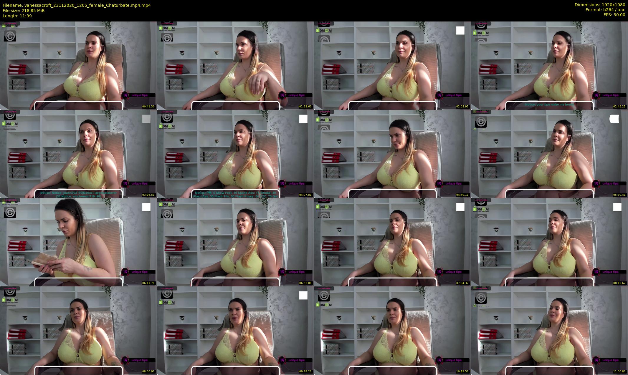 vanessacroft — 12 minute Chaturbate female cam show recording, 1080p, Nov 23, 2020