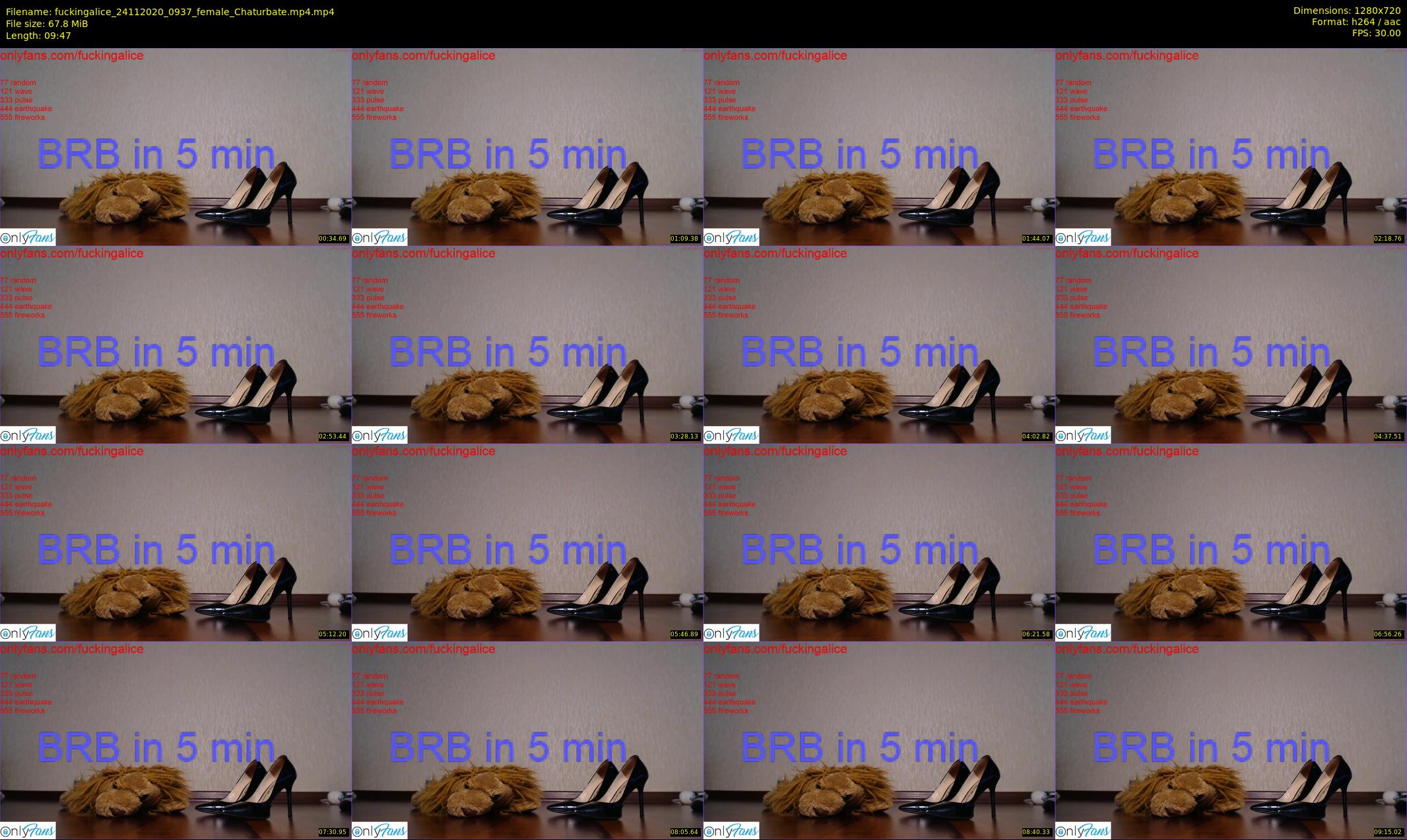 fuckingalice — 10 minute Chaturbate female cam show recording, 720p, Nov 24, 2020