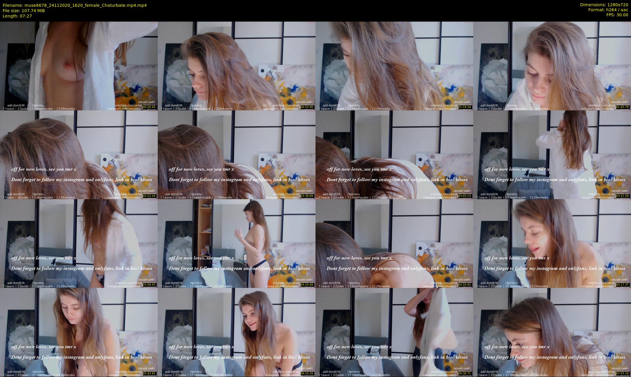muse6678 — 8 minute Chaturbate female cam show recording, 720p, Nov 24, 2020