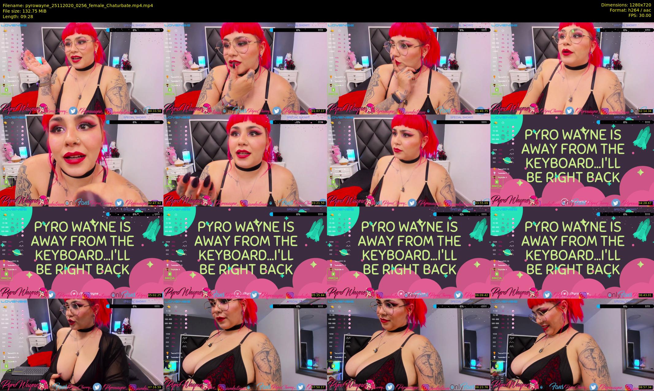 pyrowayne — 10 minute Chaturbate female cam show recording, 720p, Nov 25, 2020