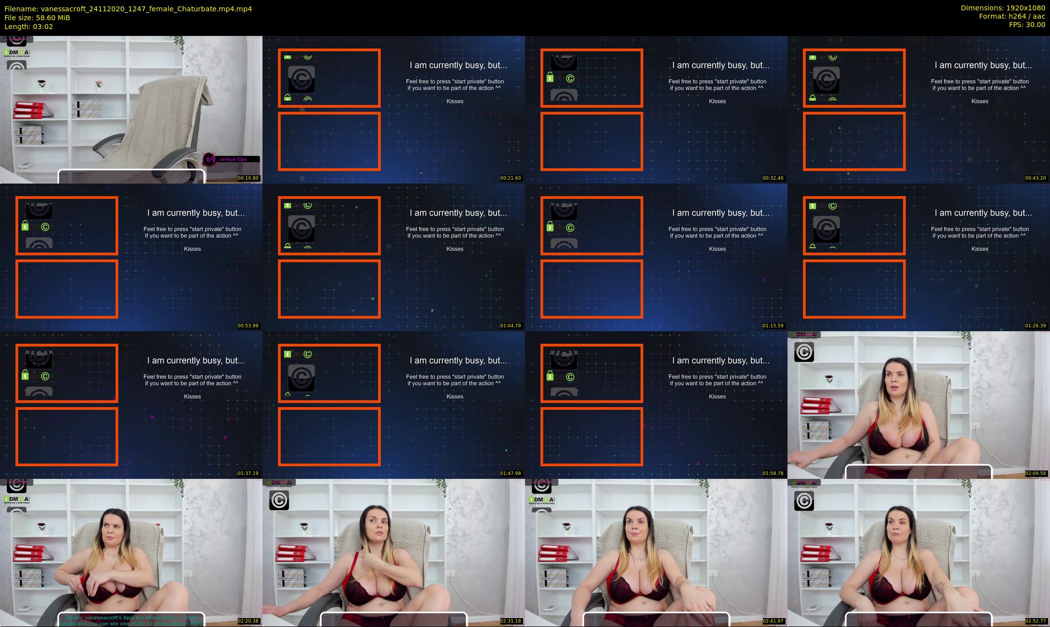 vanessacroft — 4 minute Chaturbate female cam show recording, 1080p, Nov 24, 2020
