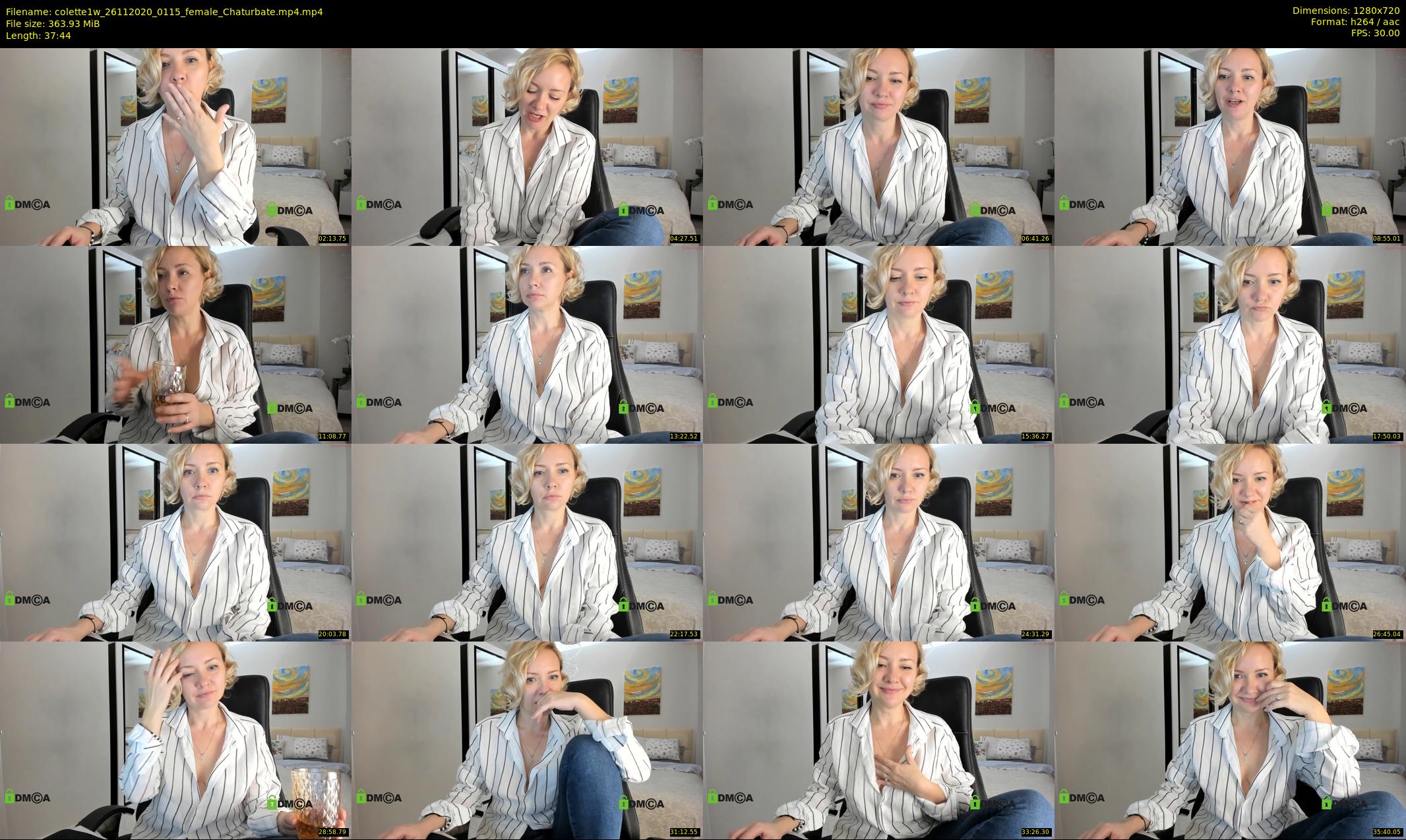 colette1w — 38 minute Chaturbate female cam show recording, 720p, Nov 26, 2020