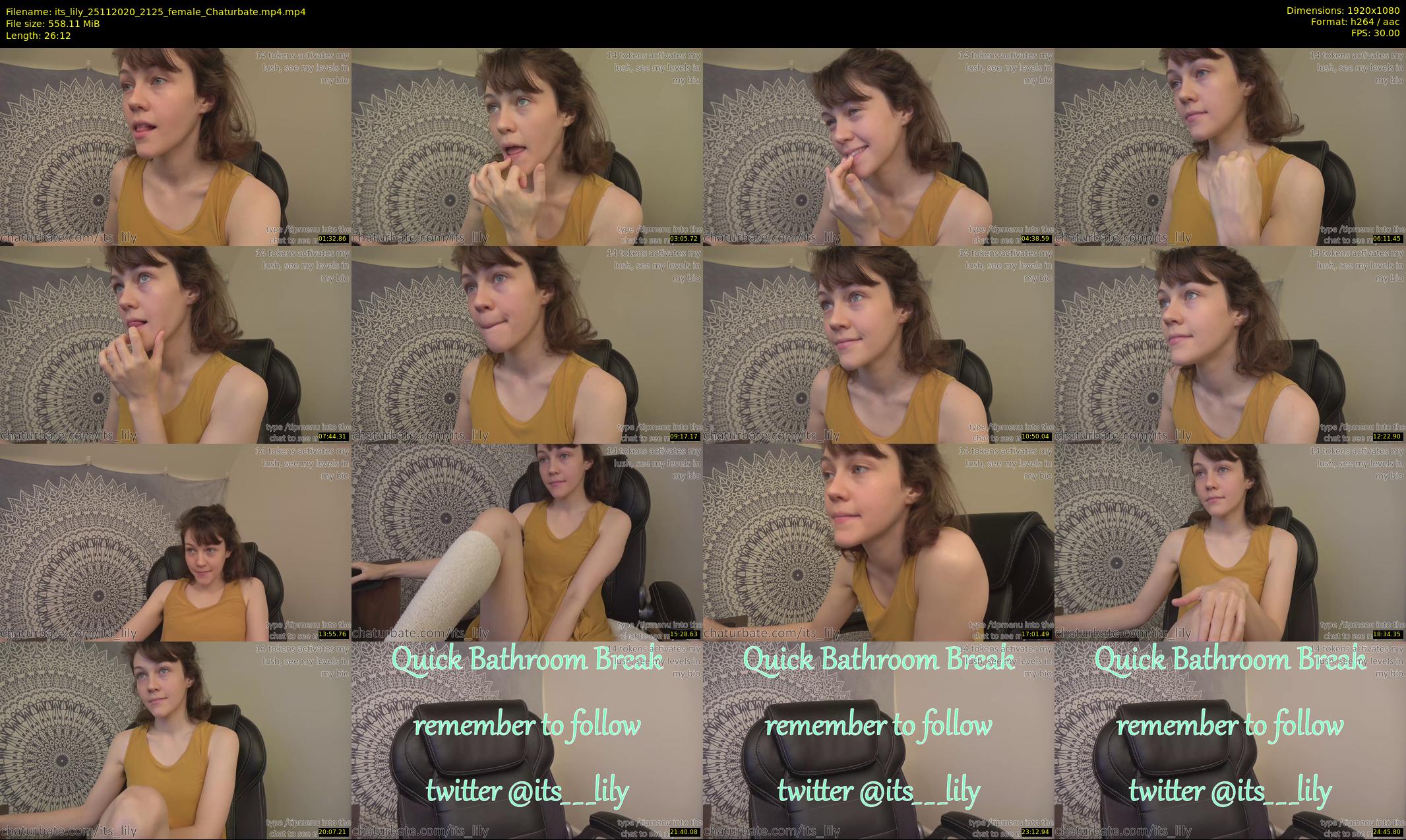 its_lily — 27 minute Chaturbate female cam show recording, 1080p, Nov 25, 2020