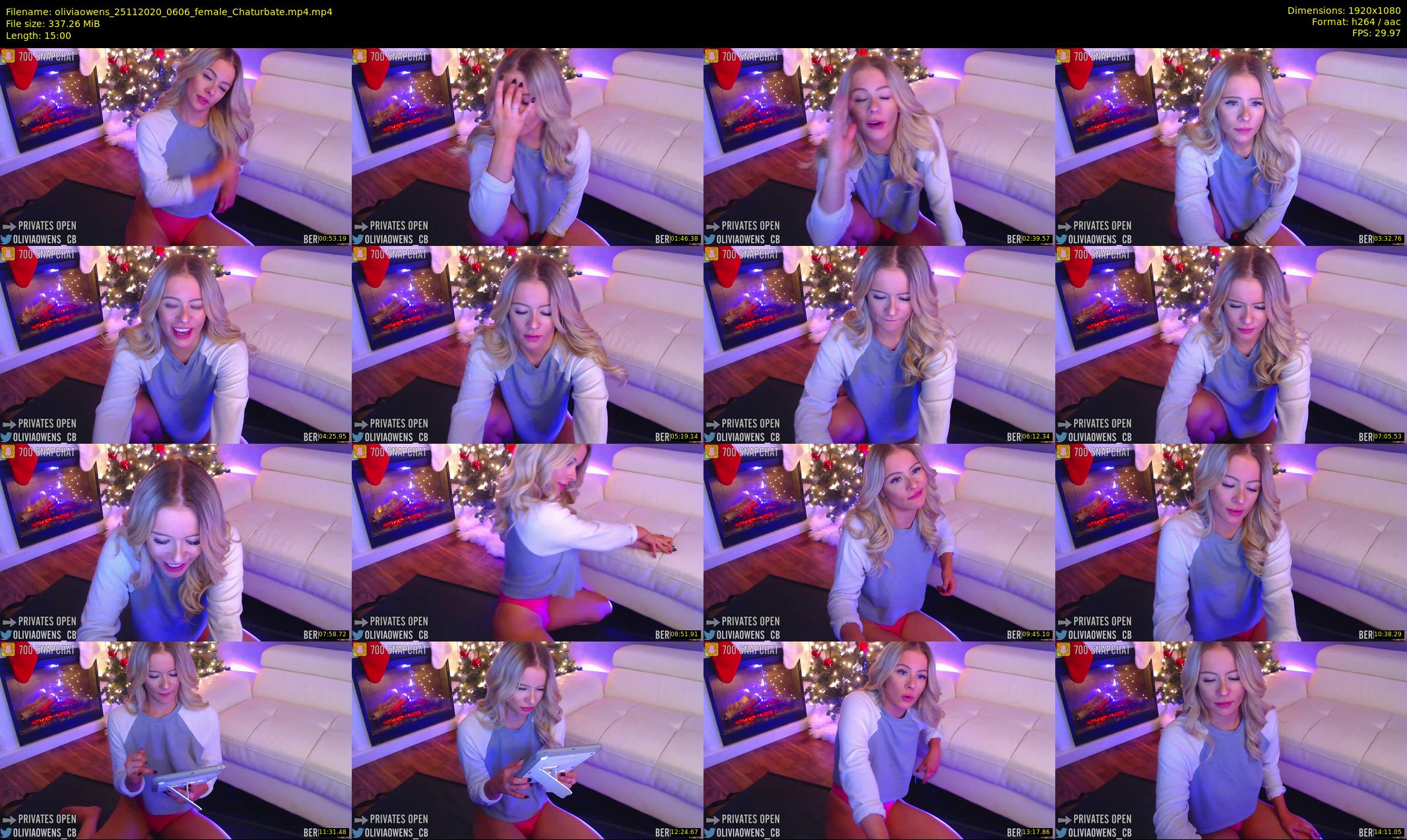 oliviaowens — 15 minute Chaturbate female cam show recording, 1080p, Nov 25, 2020