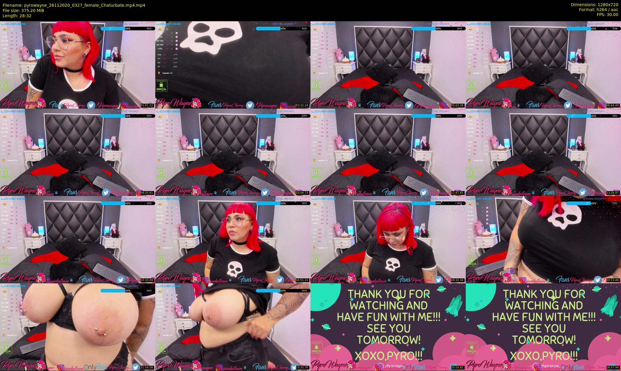 pyrowayne — 29 minute Chaturbate female cam show recording, 720p, Nov 26, 2020