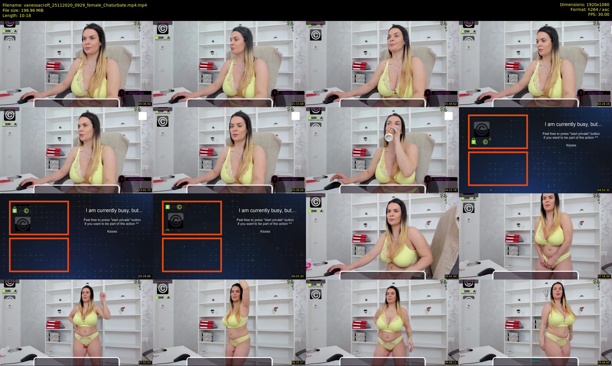 vanessacroft — 11 minute Chaturbate female cam show recording, 1080p, Nov 25, 2020