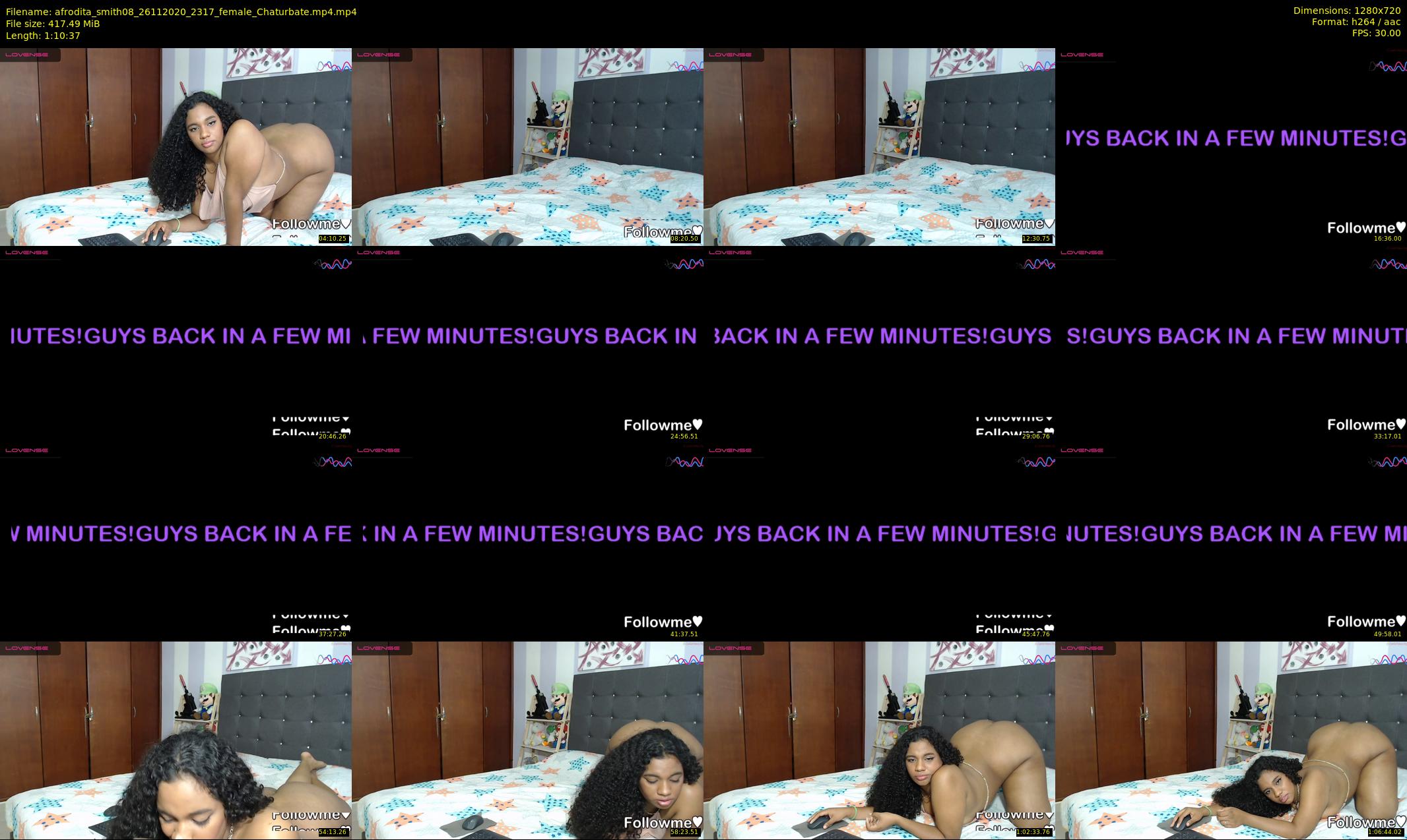 afrodita_smith08 — 71 minute Chaturbate female cam show recording, 720p, Nov 26, 2020