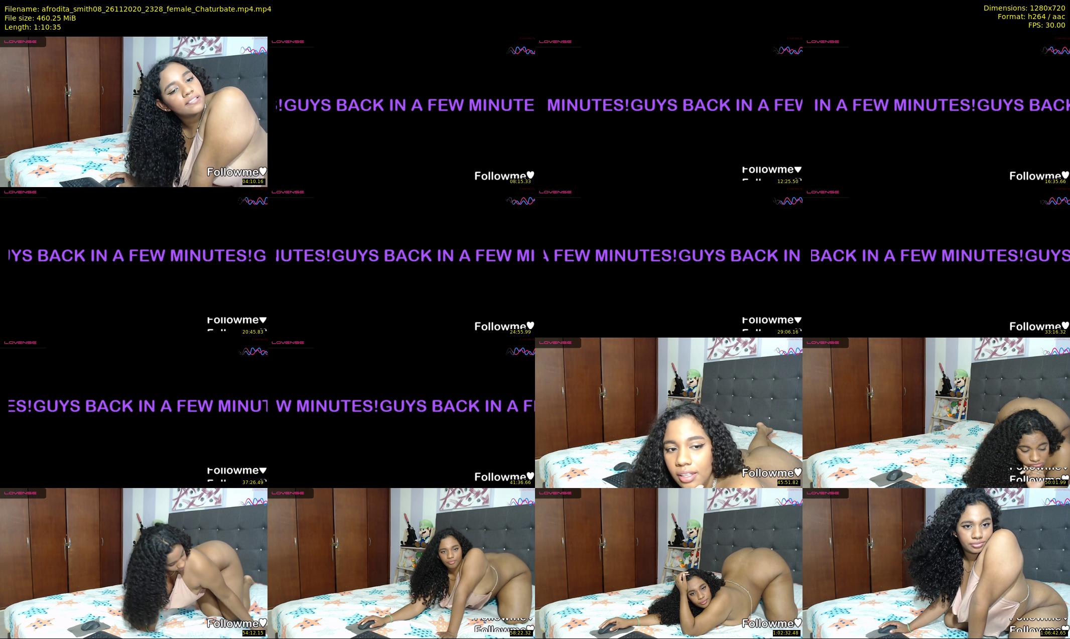 afrodita_smith08 — 71 minute Chaturbate female cam show recording, 720p, Nov 26, 2020