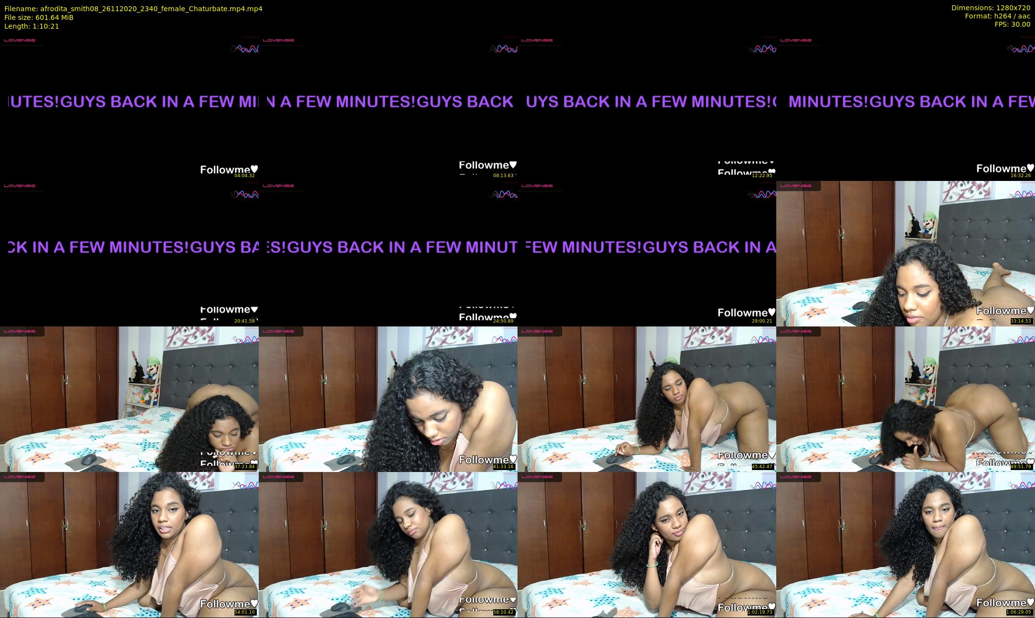 afrodita_smith08 — 71 minute Chaturbate female cam show recording, 720p, Nov 26, 2020