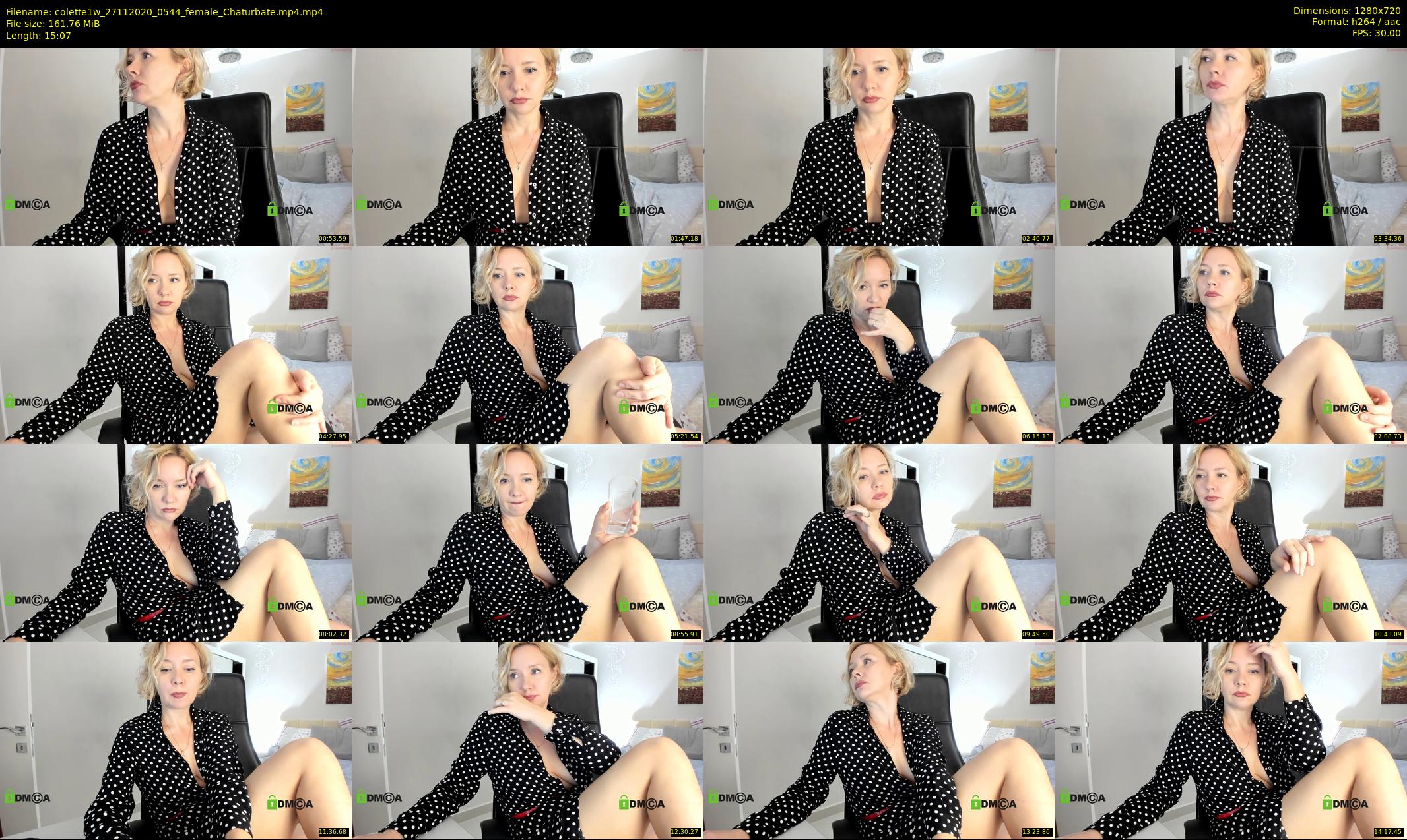 colette1w — 16 minute Chaturbate female cam show recording, 720p, Nov 27, 2020