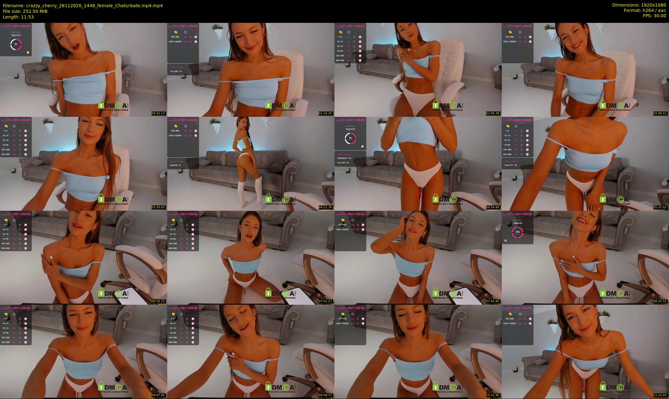 crazzy_cherry — 12 minute Chaturbate female cam show recording, 1080p, Nov 26, 2020