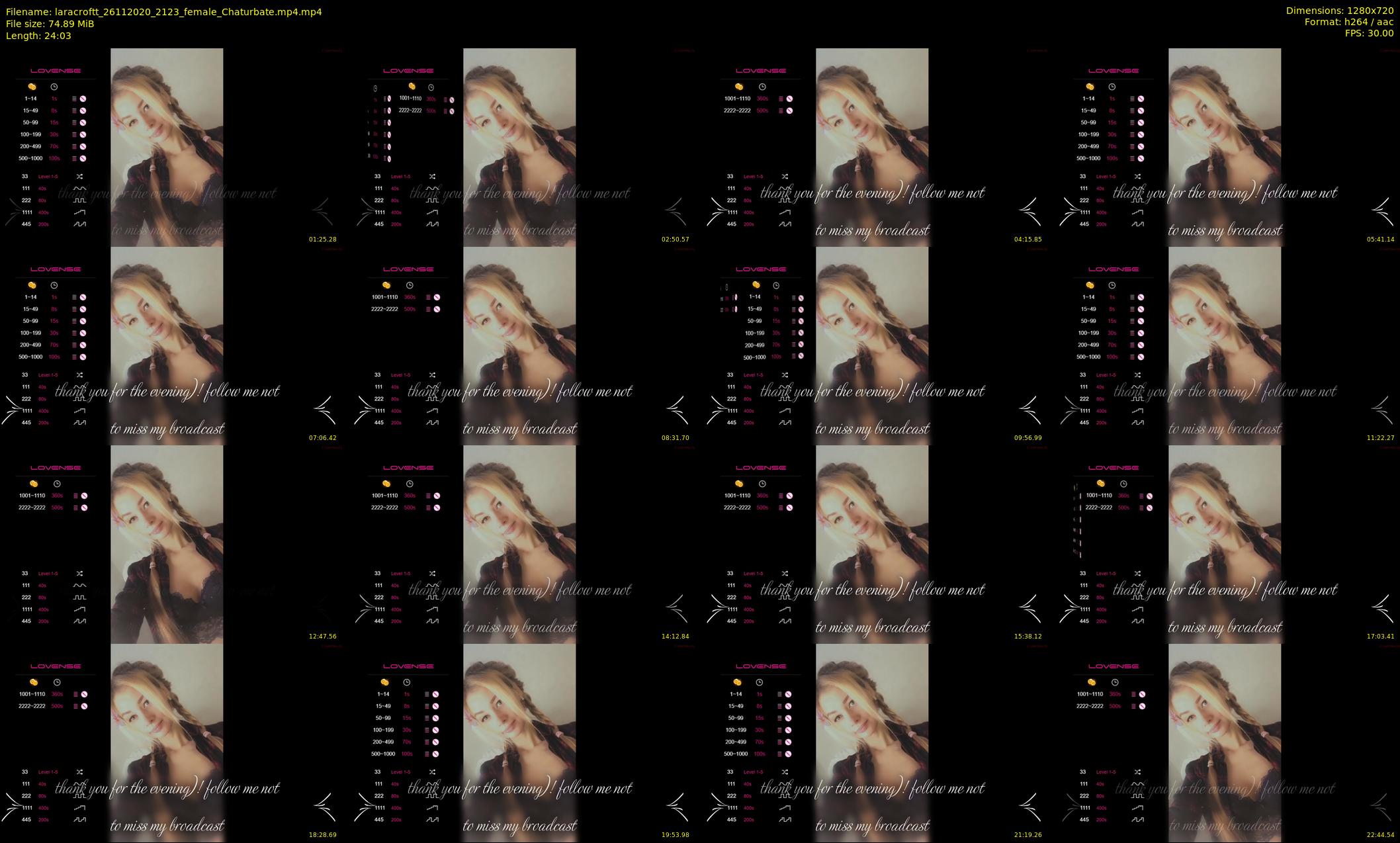 laracroftt — 25 minute Chaturbate female cam show recording, 720p, Nov 26, 2020
