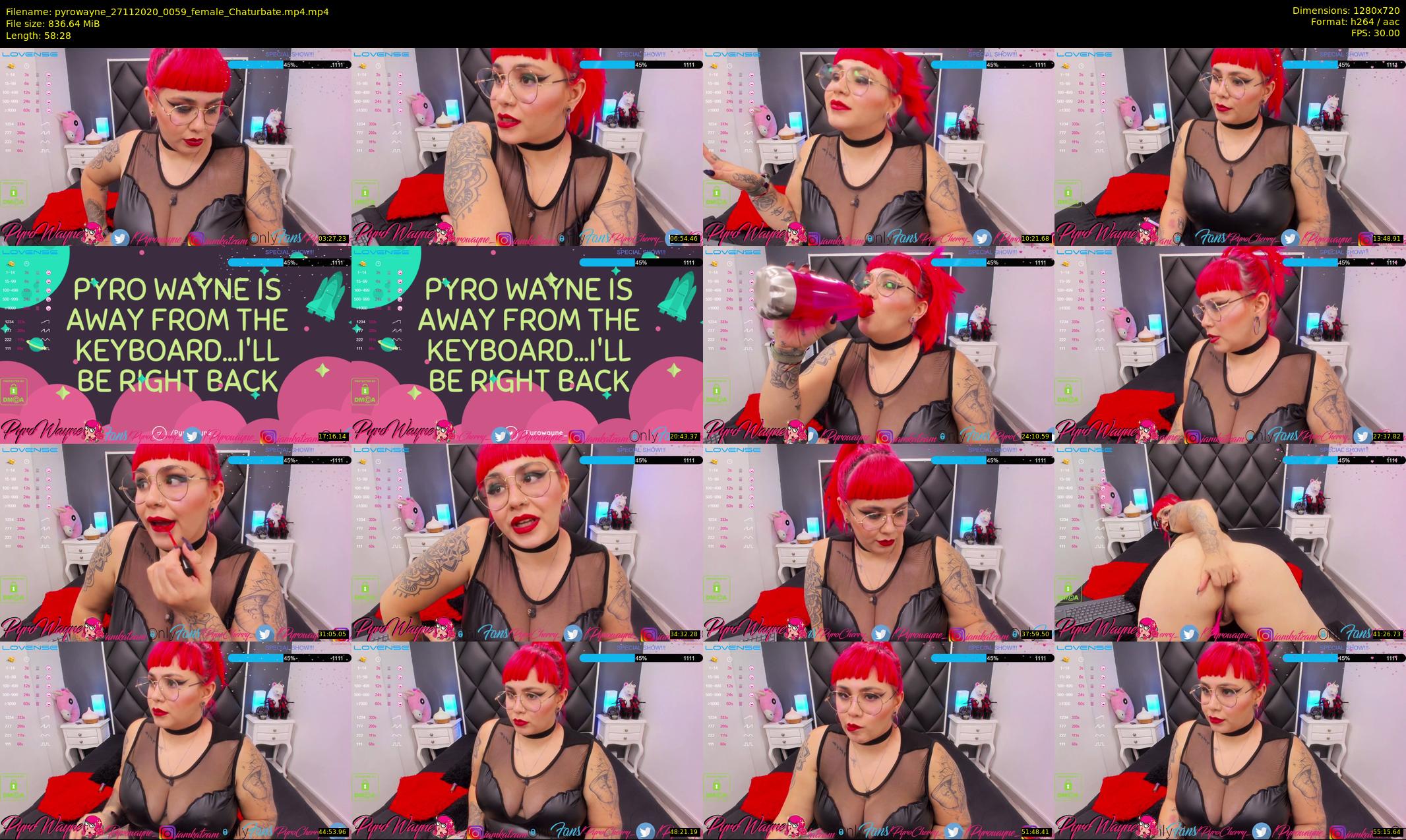 pyrowayne — 59 minute Chaturbate female cam show recording, 720p, Nov 27, 2020