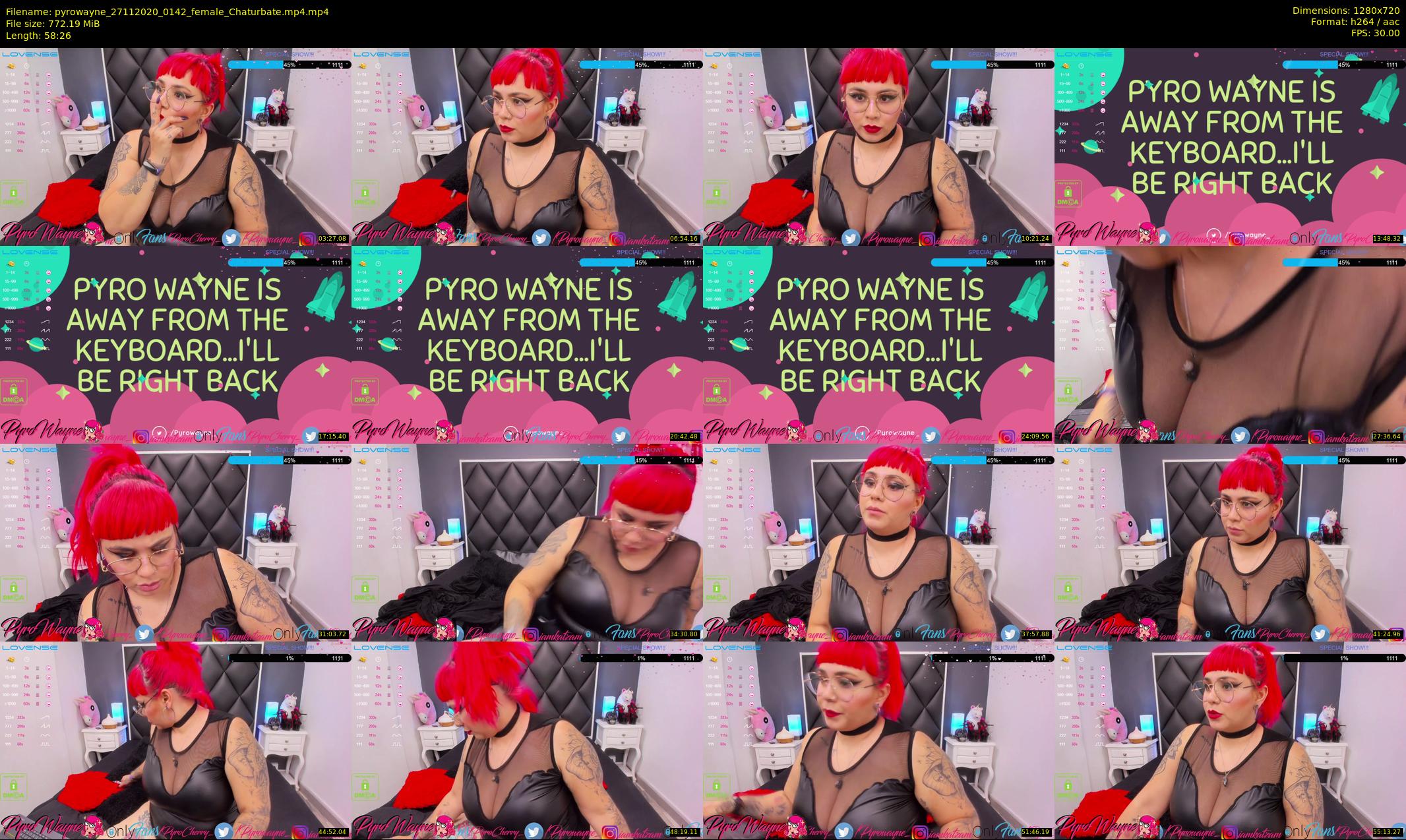 pyrowayne — 59 minute Chaturbate female cam show recording, 720p, Nov 27, 2020