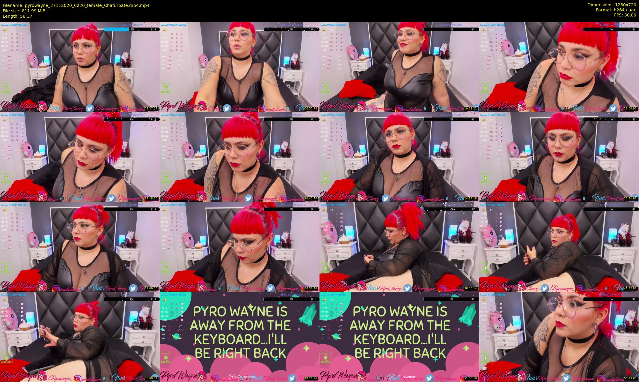 pyrowayne — 59 minute Chaturbate female cam show recording, 720p, Nov 27, 2020