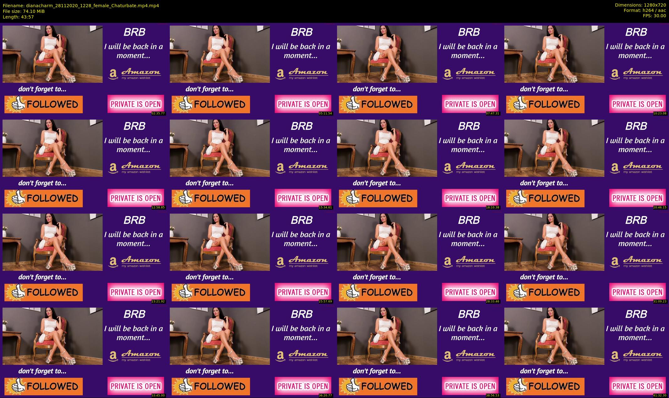 dianacharm — 44 minute Chaturbate female cam show recording, 720p, Nov 28, 2020
