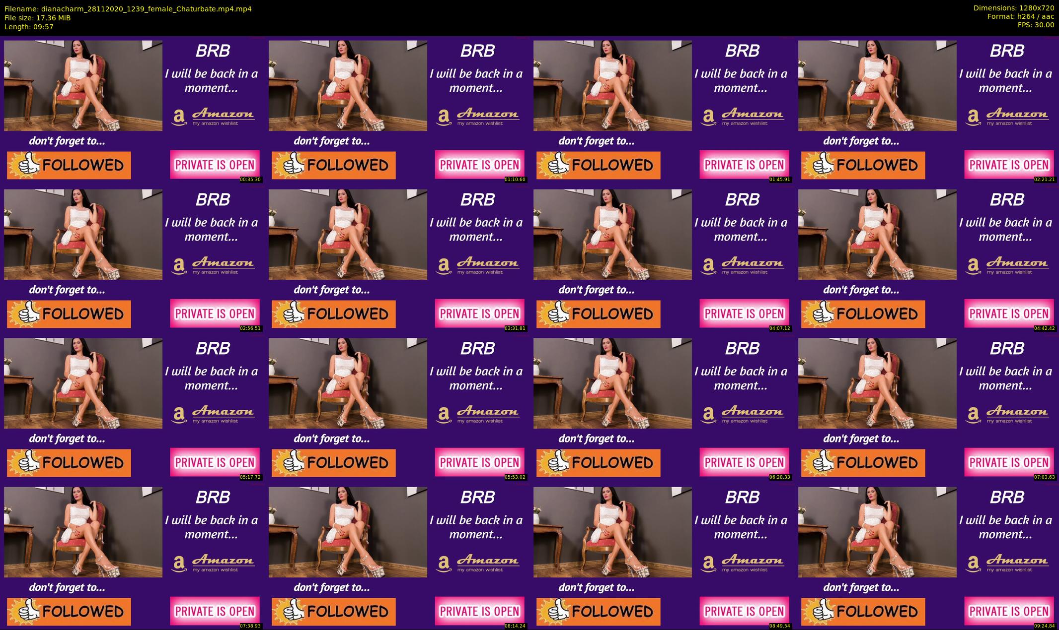 dianacharm — 10 minute Chaturbate female cam show recording, 720p, Nov 28, 2020