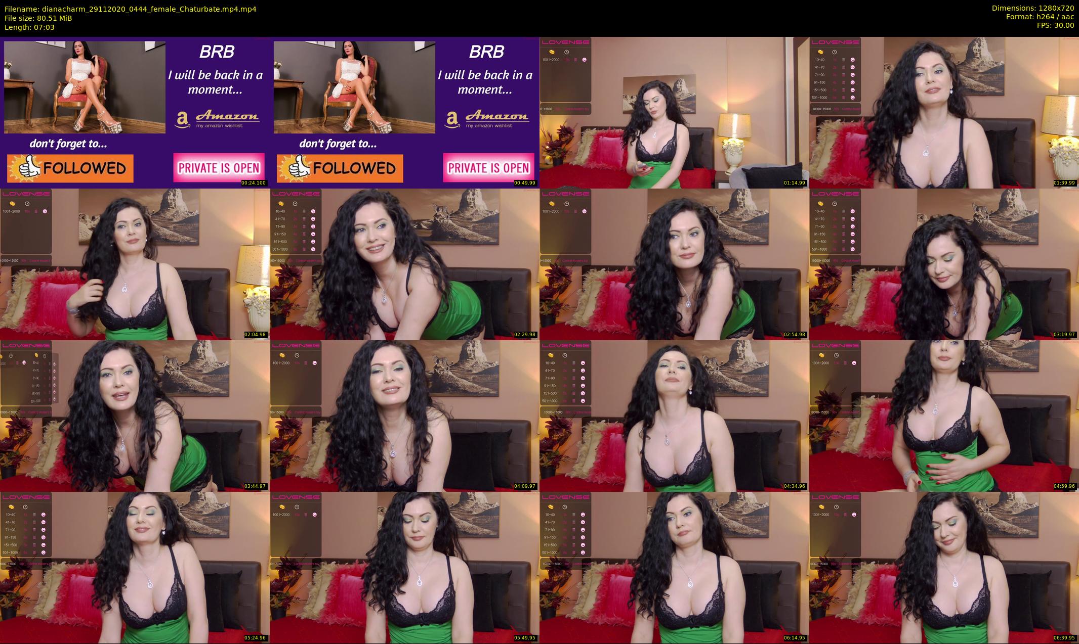 dianacharm — 8 minute Chaturbate female cam show recording, 720p, Nov 29, 2020